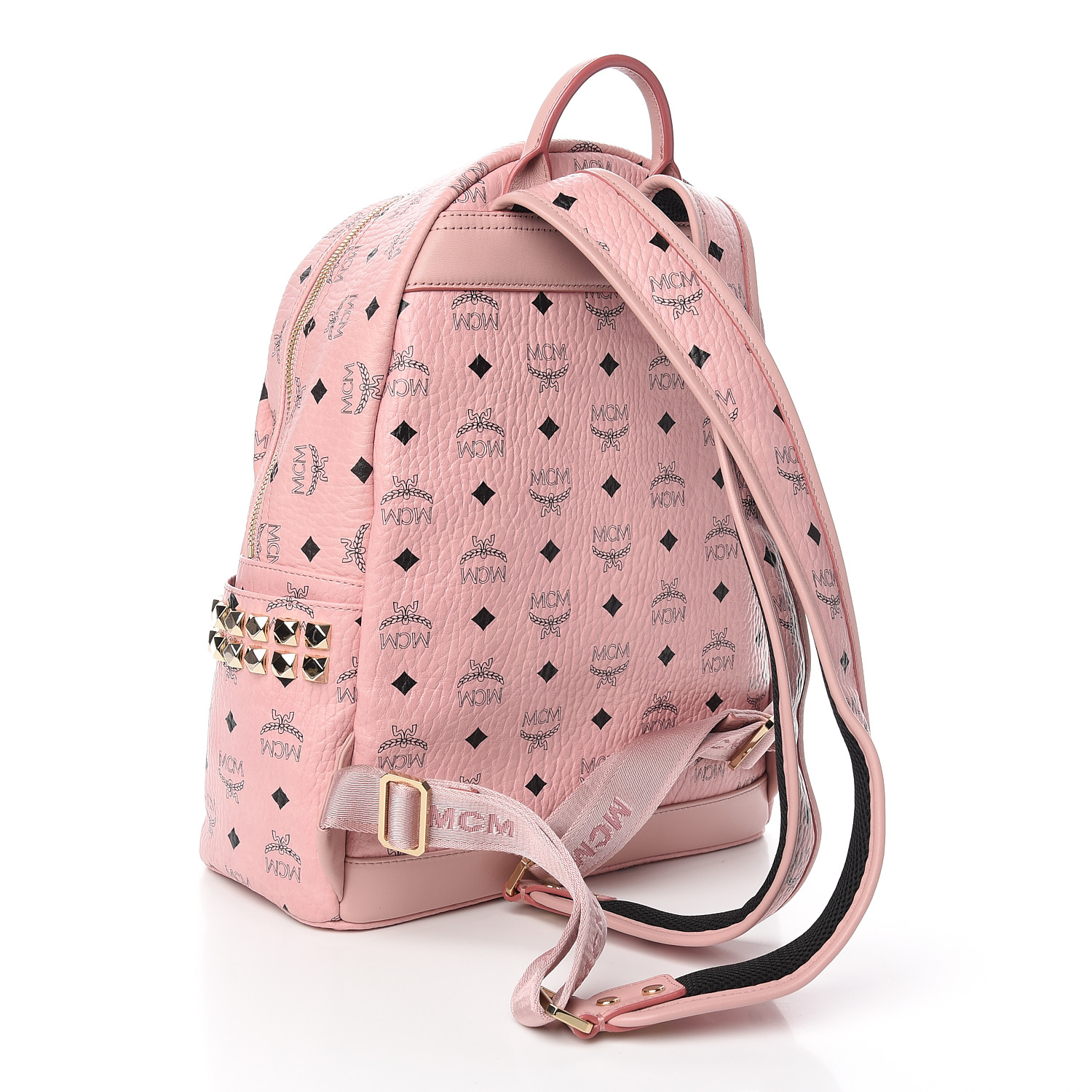 MCM Visetos Small Side Stud Stark Backpack Soft Pink 532959
