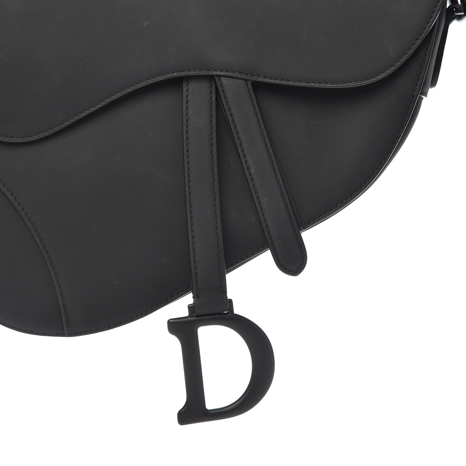CHRISTIAN DIOR Ultra Matte Calfskin Saddle Bag Black 531927