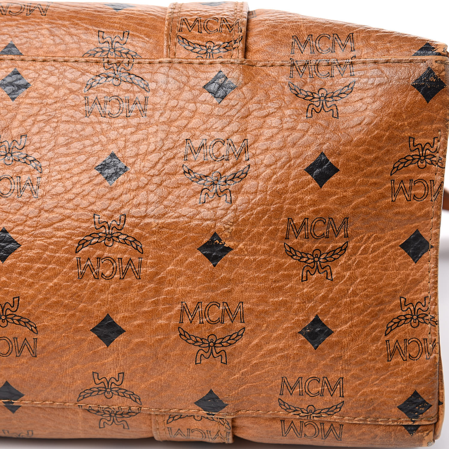 MCM Visetos Shoulder Bag Cognac 505938 | FASHIONPHILE