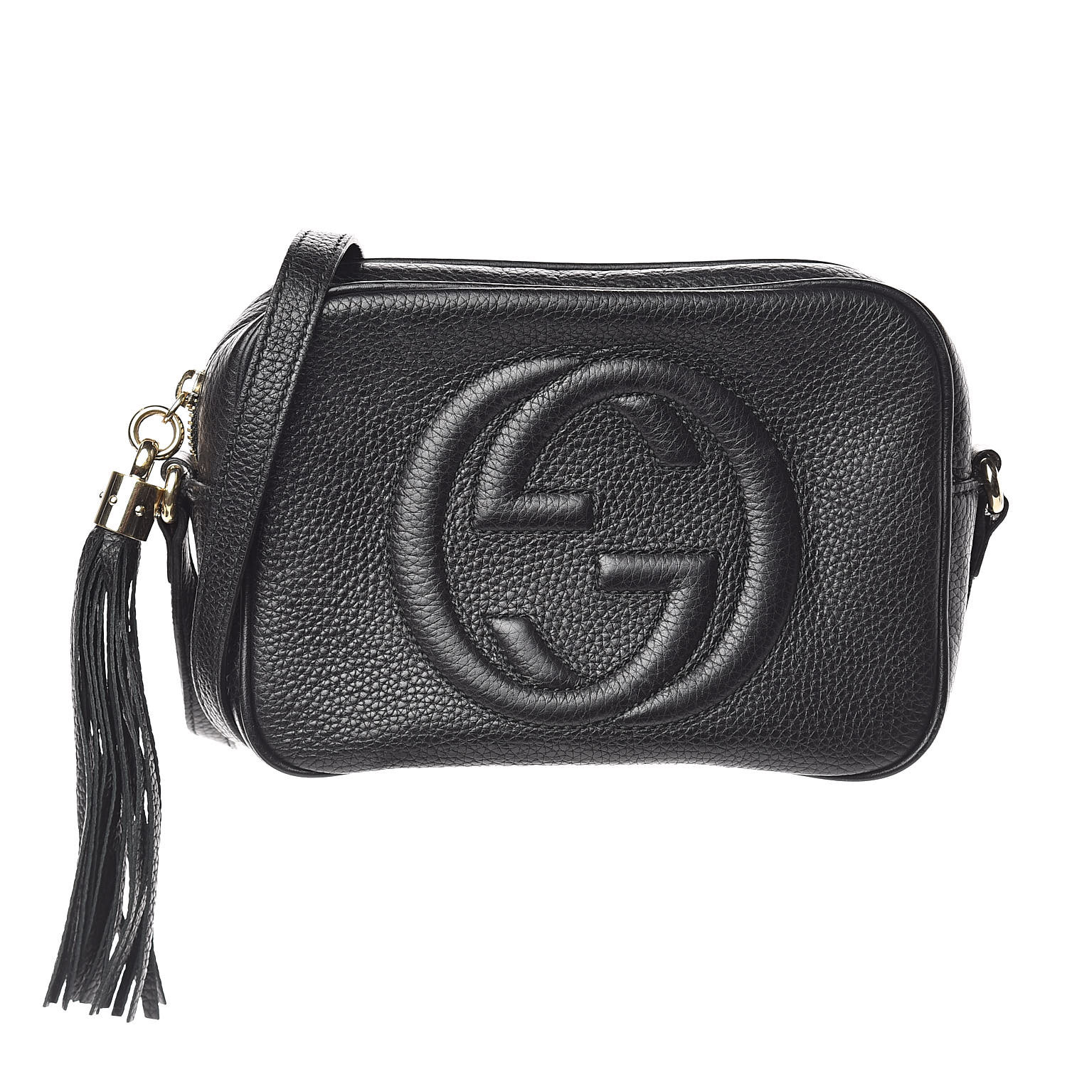 GUCCI Pebbled Calfskin Small Soho Disco Bag Black 574193