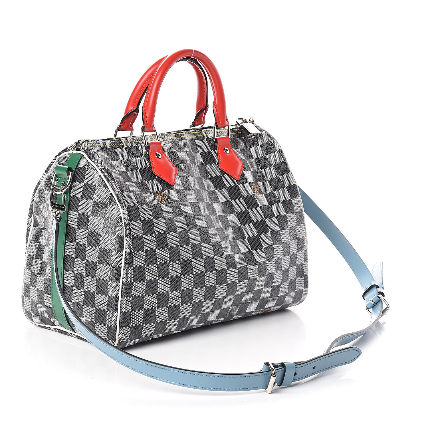 LOUIS VUITTON Damier Speedy Bandouliere 30 Black White 521067