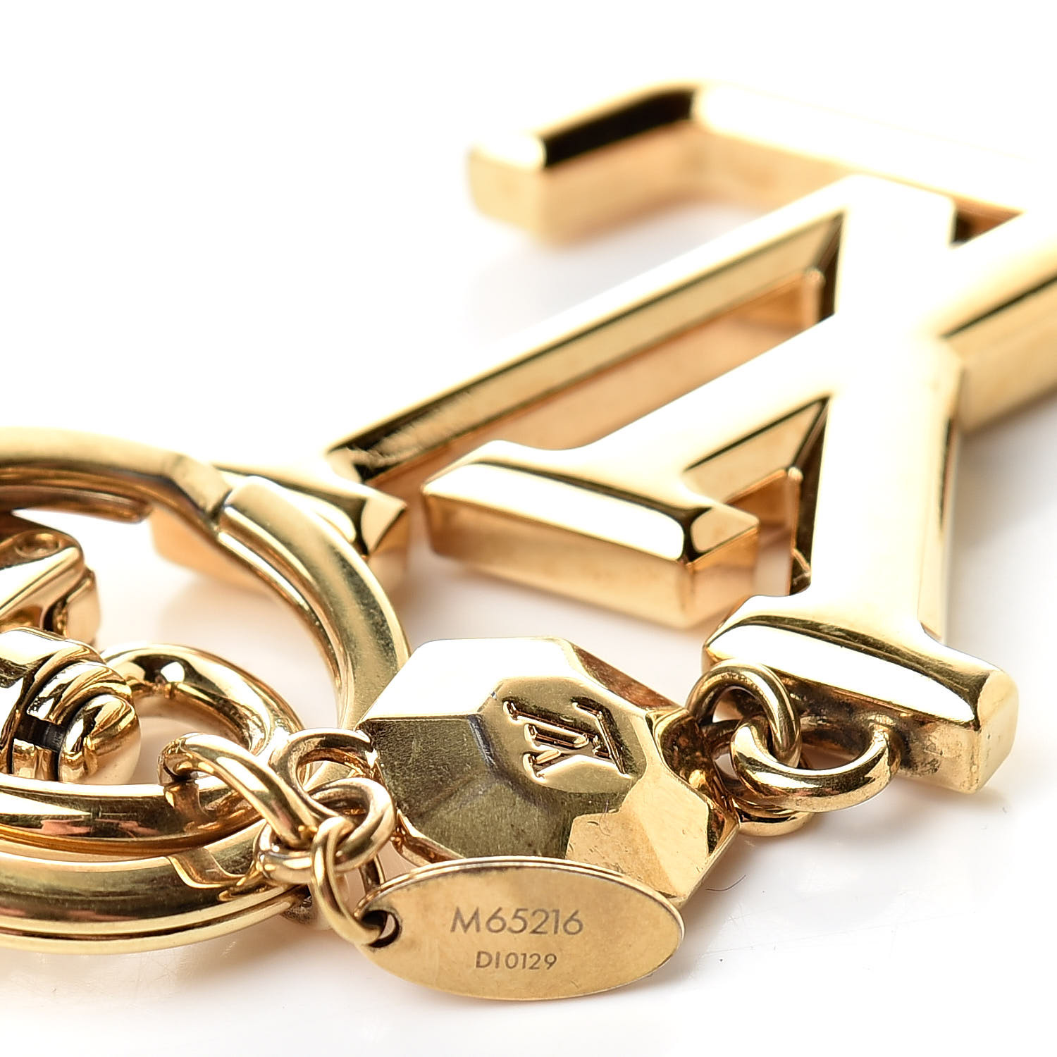 LOUIS VUITTON LV Facettes Bag Charm Key Holder Gold 521630