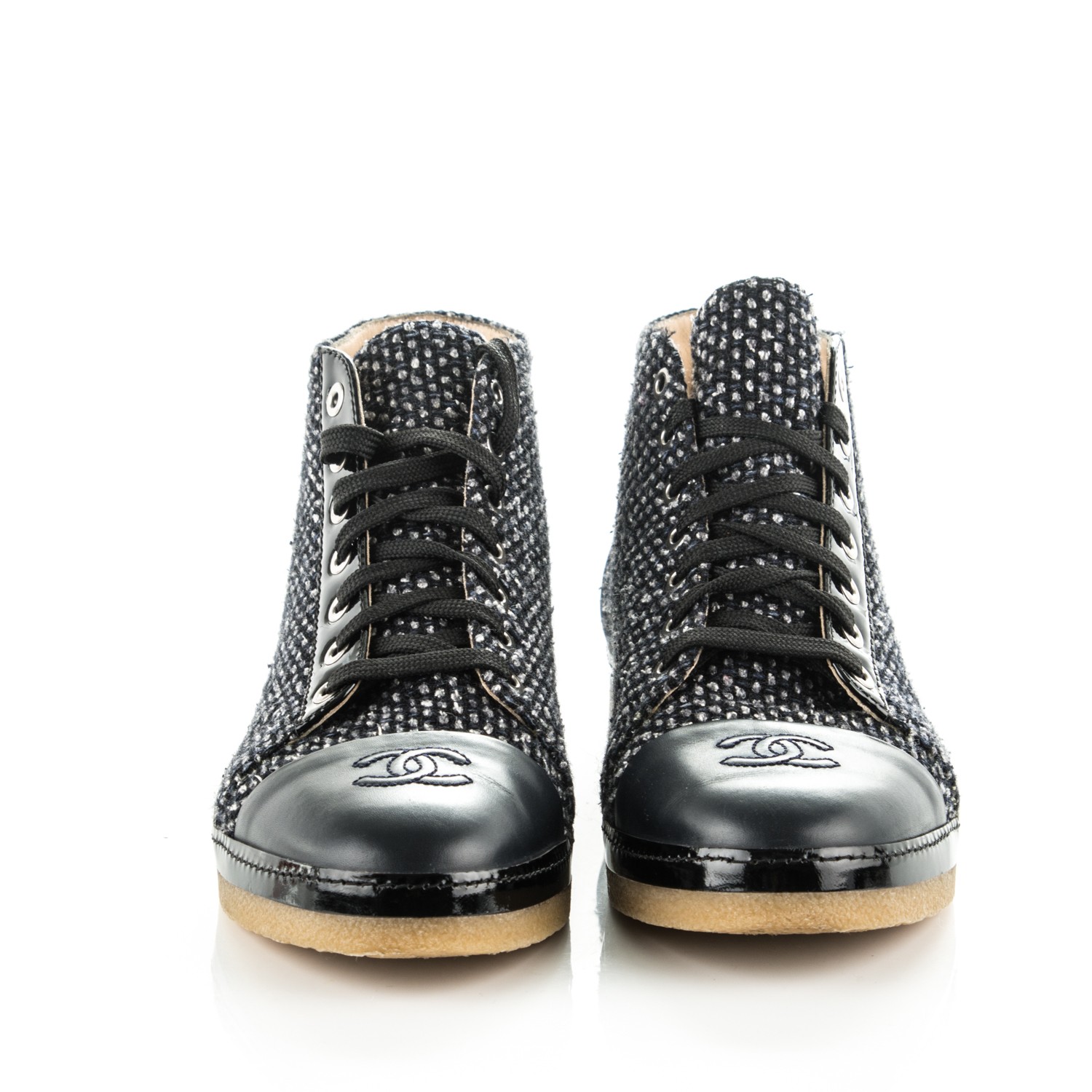 chanel tweed ankle boots
