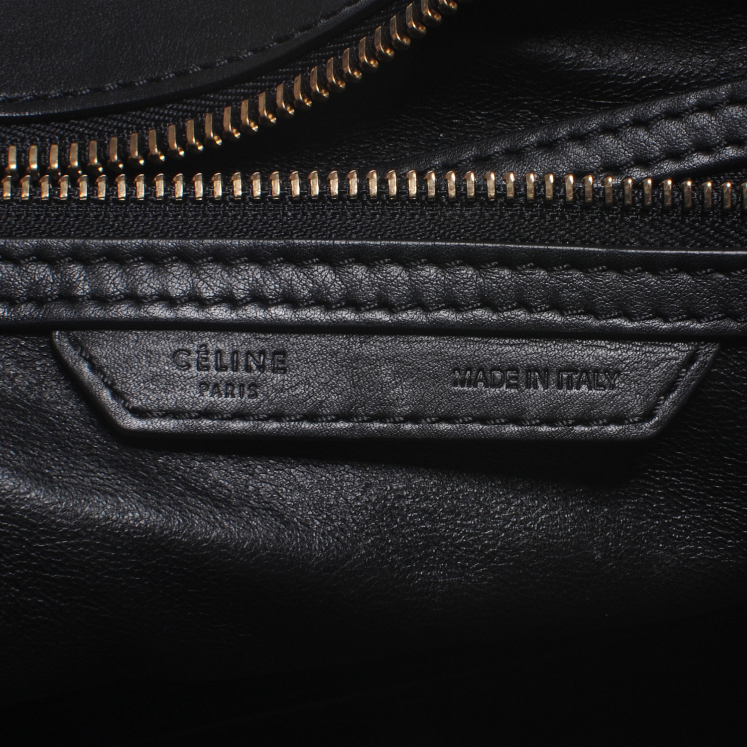 CELINE Smooth Leather Shoulder Luggage Black 45869