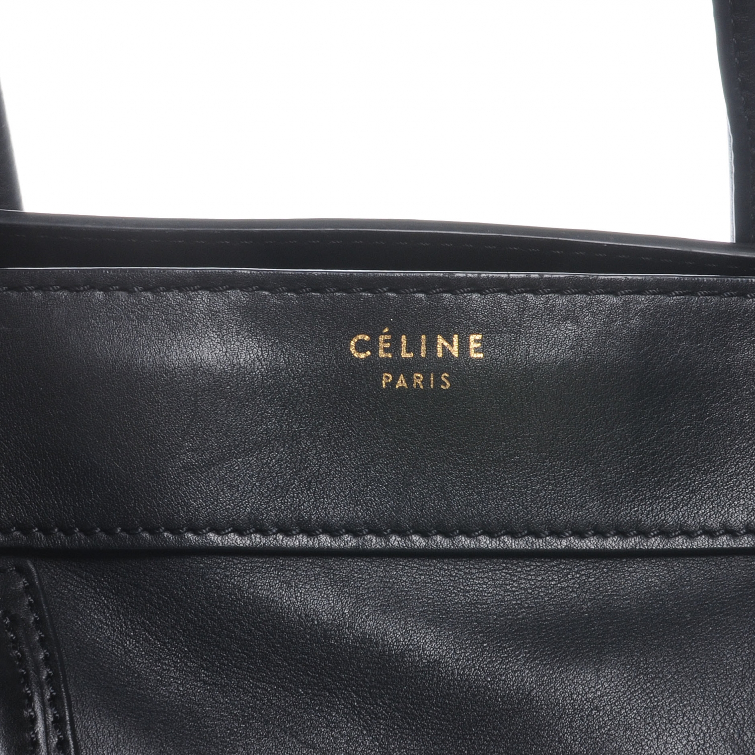CELINE Smooth Leather Shoulder Luggage Black 45869