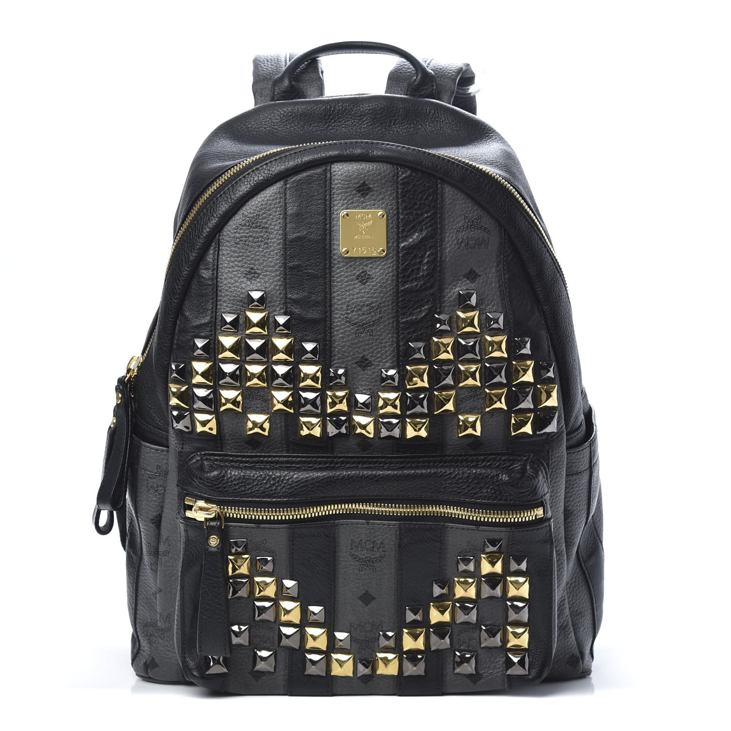 black and grey mcm backpack