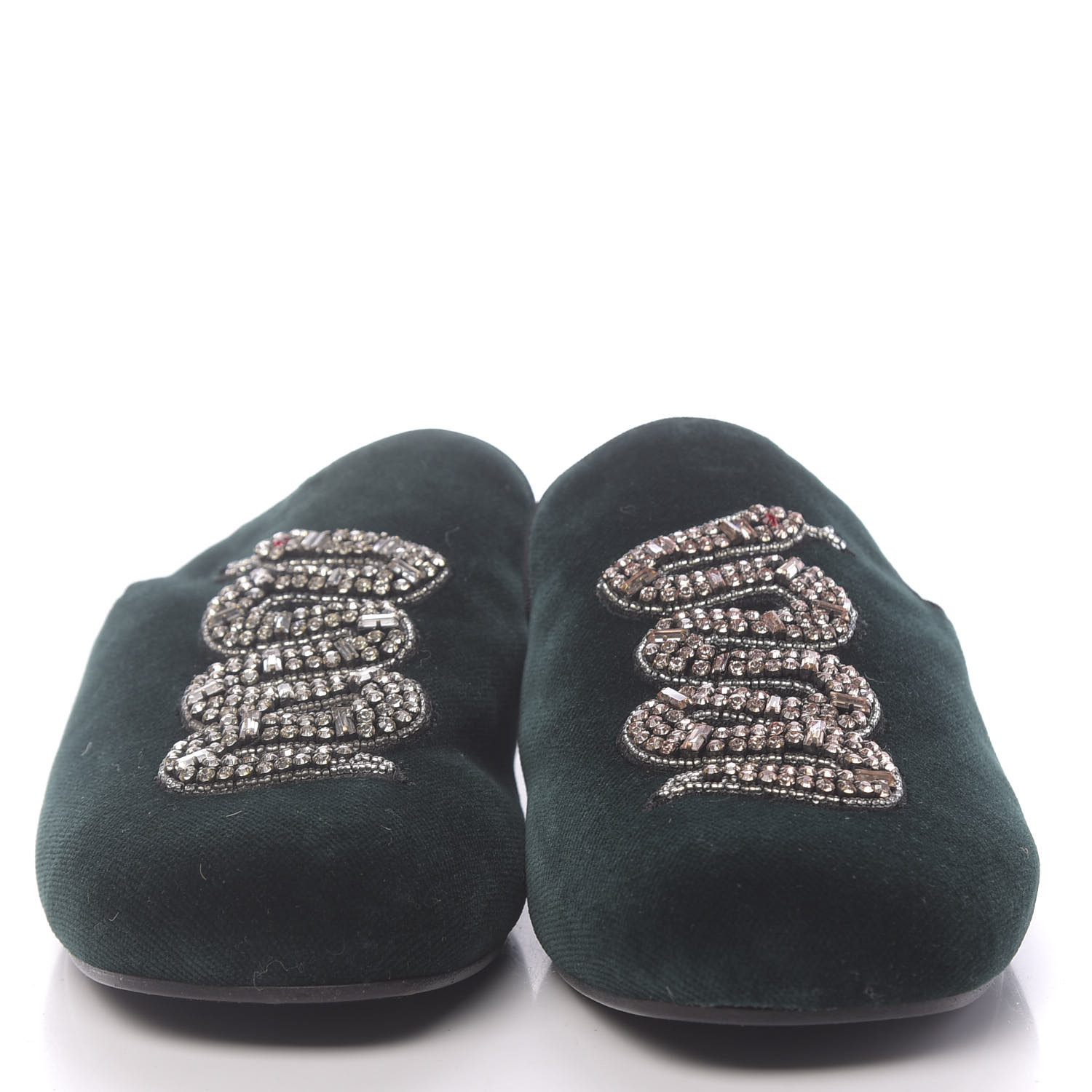 gucci velvet snake slippers