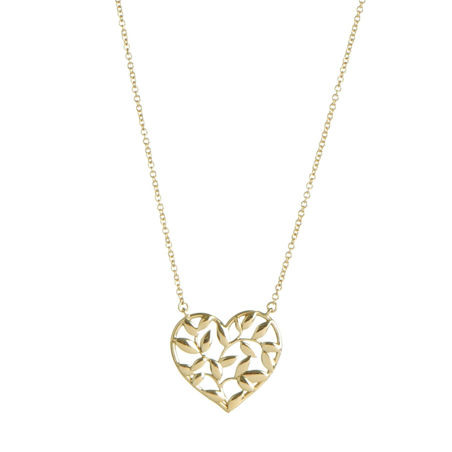 olive leaf heart pendant