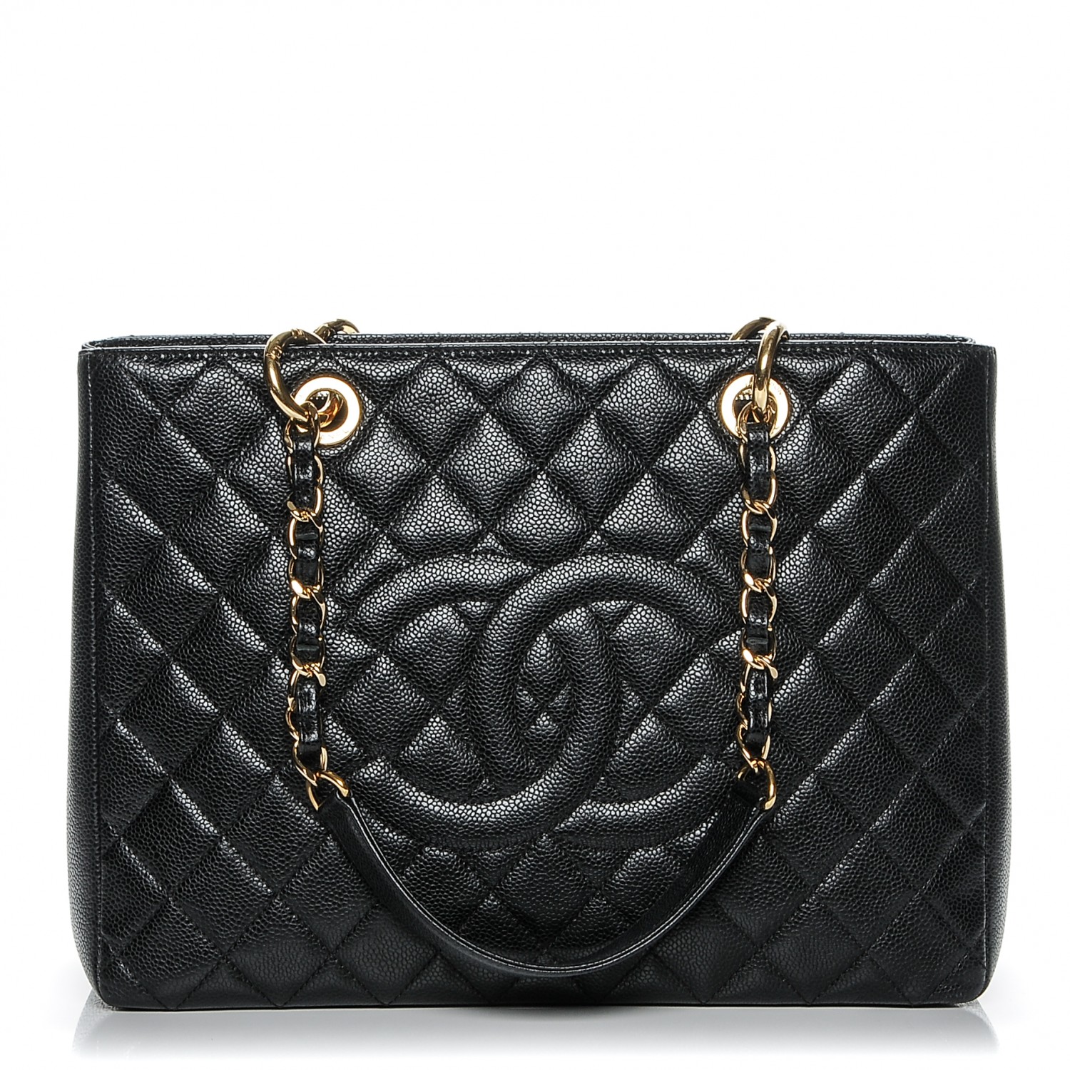 CHANEL Caviar Quilted Grand Shopping Tote GST Black 208645