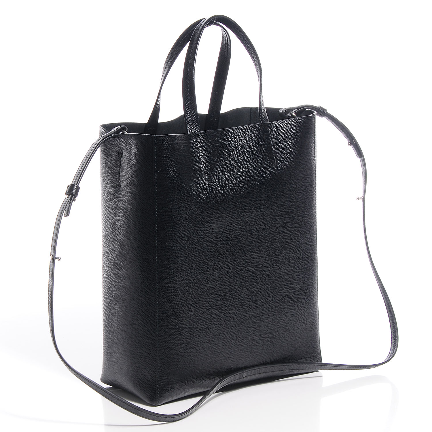 CELINE Grained Calfskin Small Vertical Cabas Black 87400