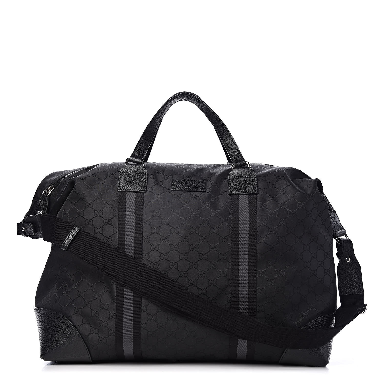 GUCCI Nylon Monogram XL Duffle Bag Black 434179