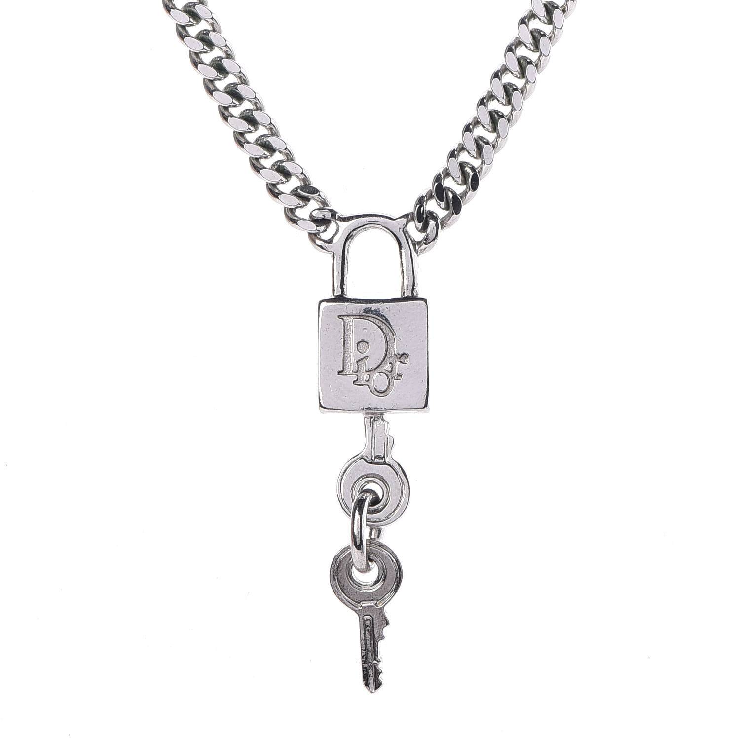 christian dior lock necklace