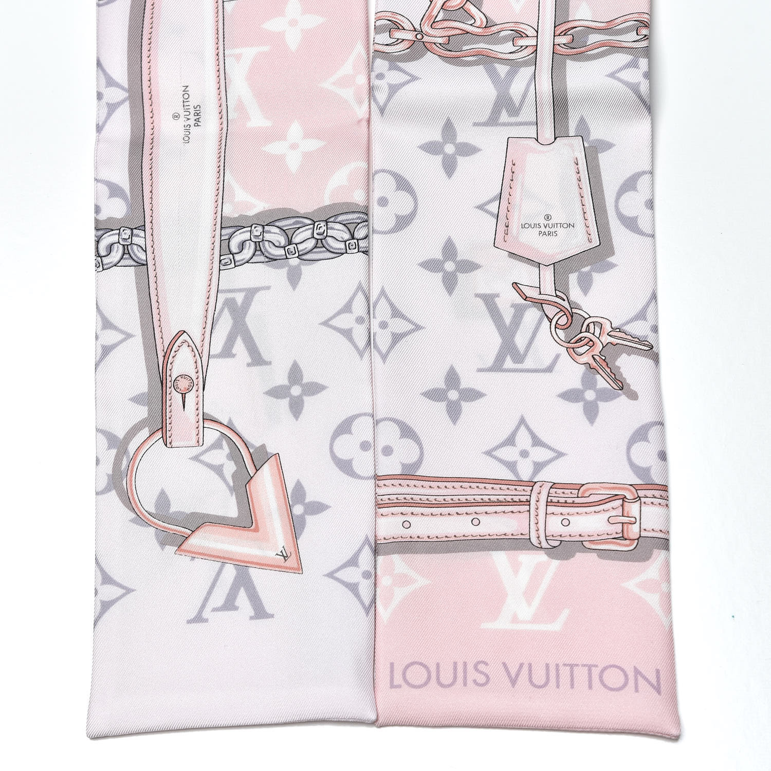 LOUIS VUITTON Silk Monogram Confidential Bandeau Light Pink 368708