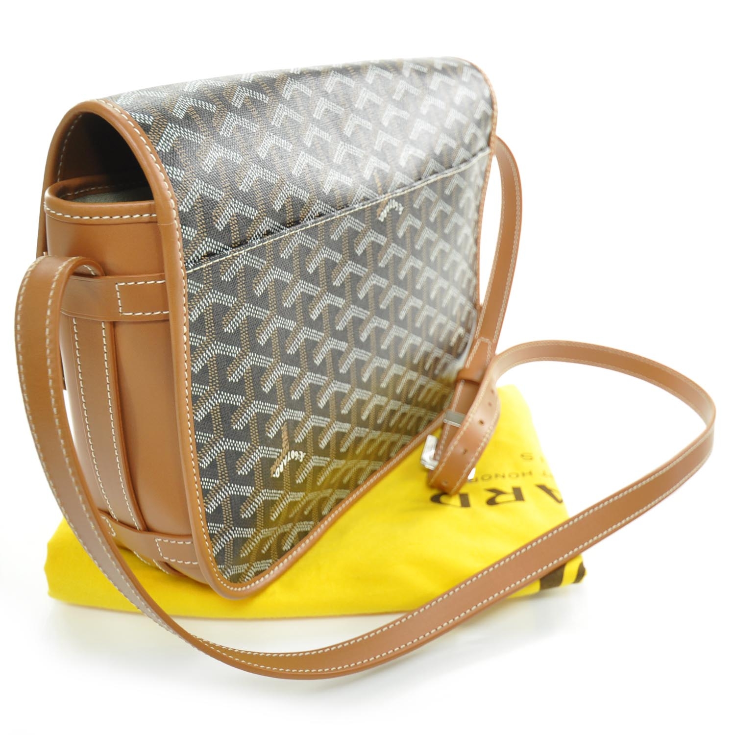 GOYARD Goyardine Belvedere MM Messenger Bag Black Gold 23612