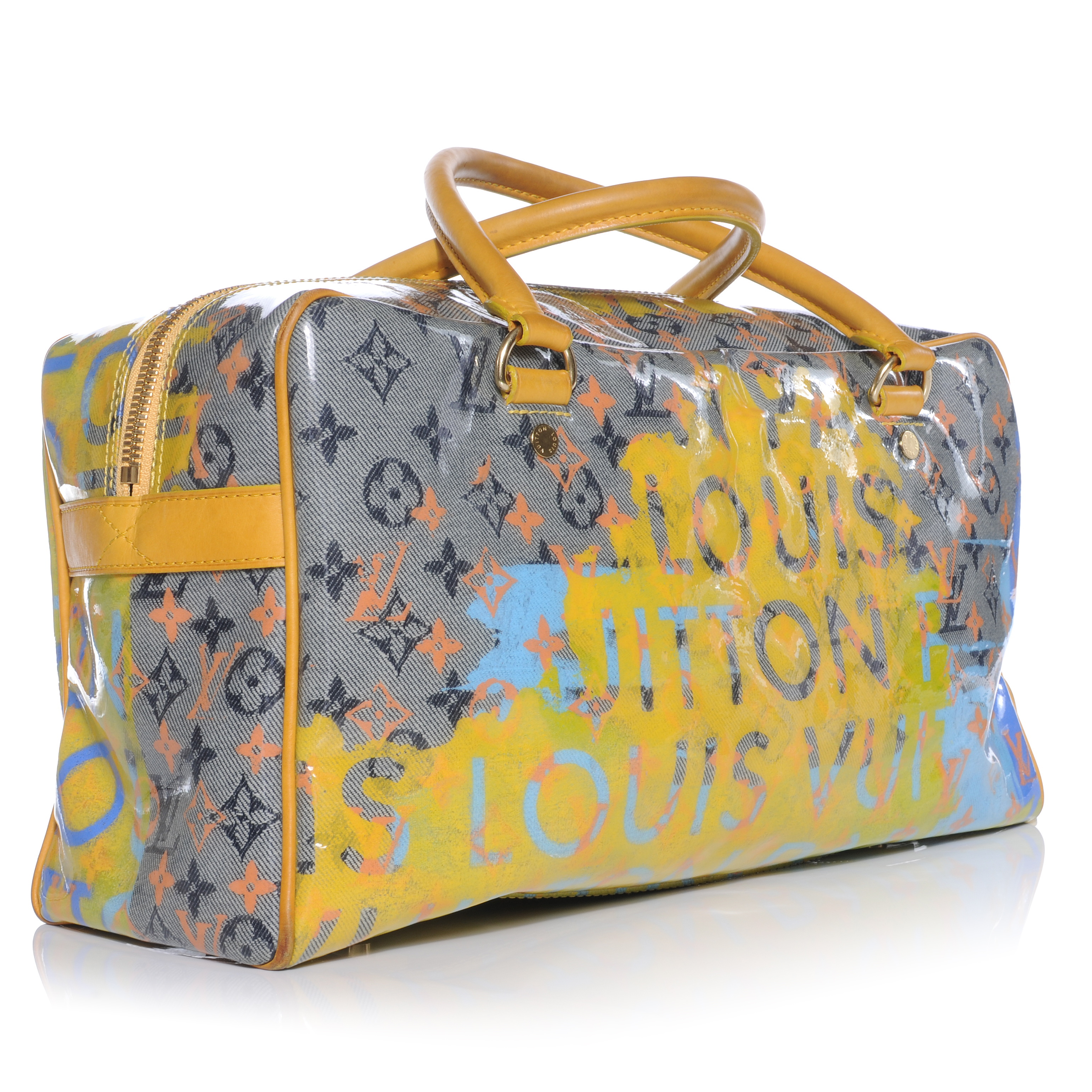 Louis Vuitton, Bags, Limited Edition Authentic Louis Vuitton Prince Jaune  Denim Weekender Bag