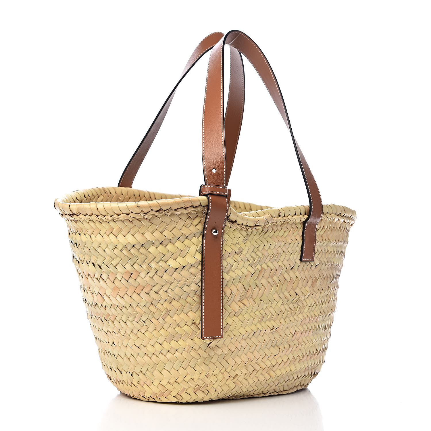 LOEWE Raffia Basket Tote Bag Natural Tan 619514