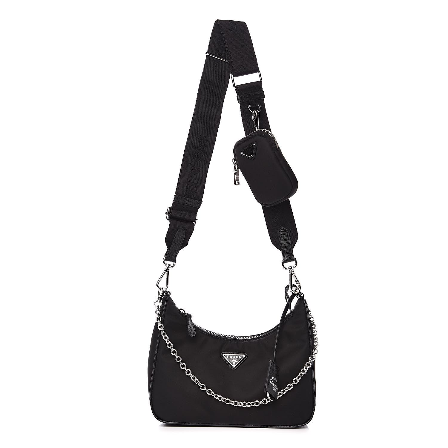 PRADA Nylon Re-Edition 2005 Shoulder Bag Black 515930