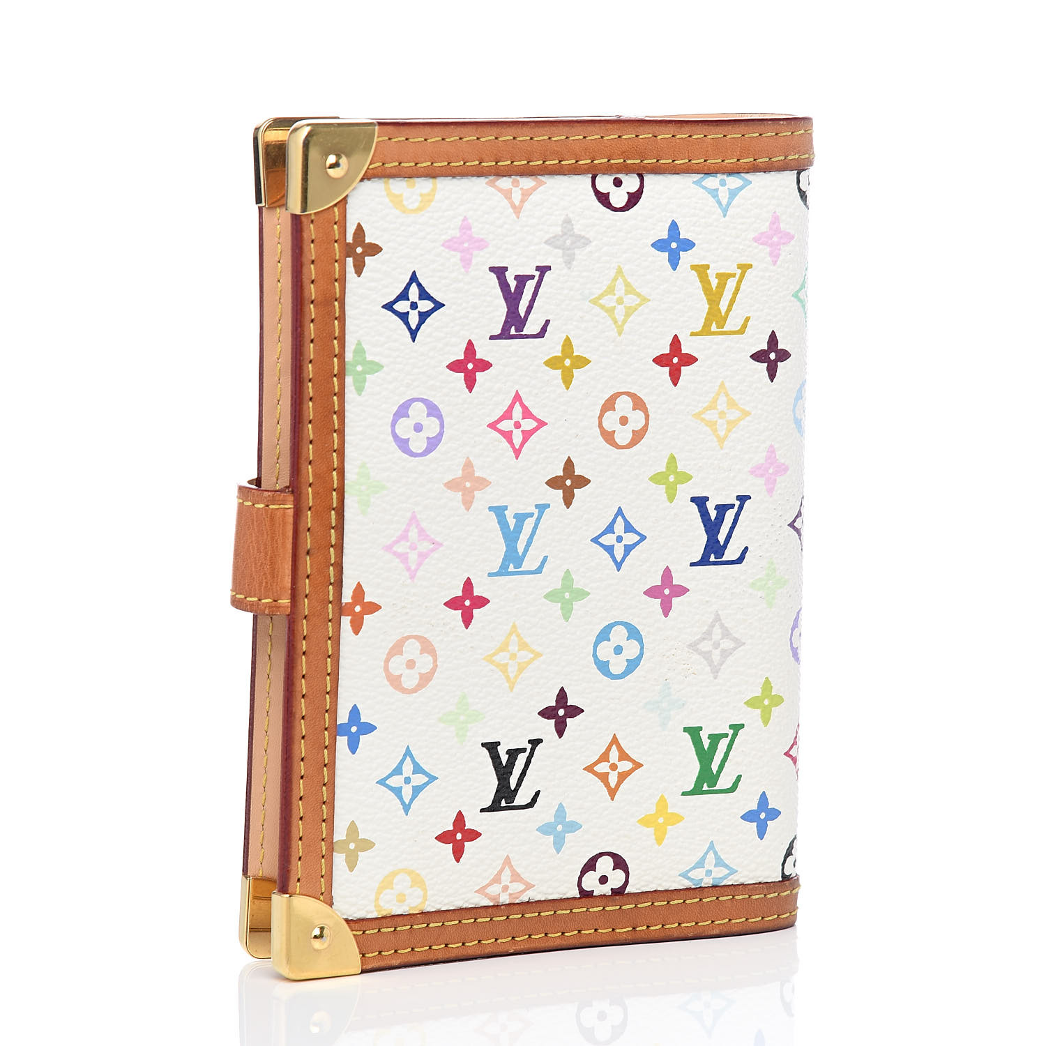 LOUIS VUITTON Multicolor Small Ring Agenda Cover White 517028