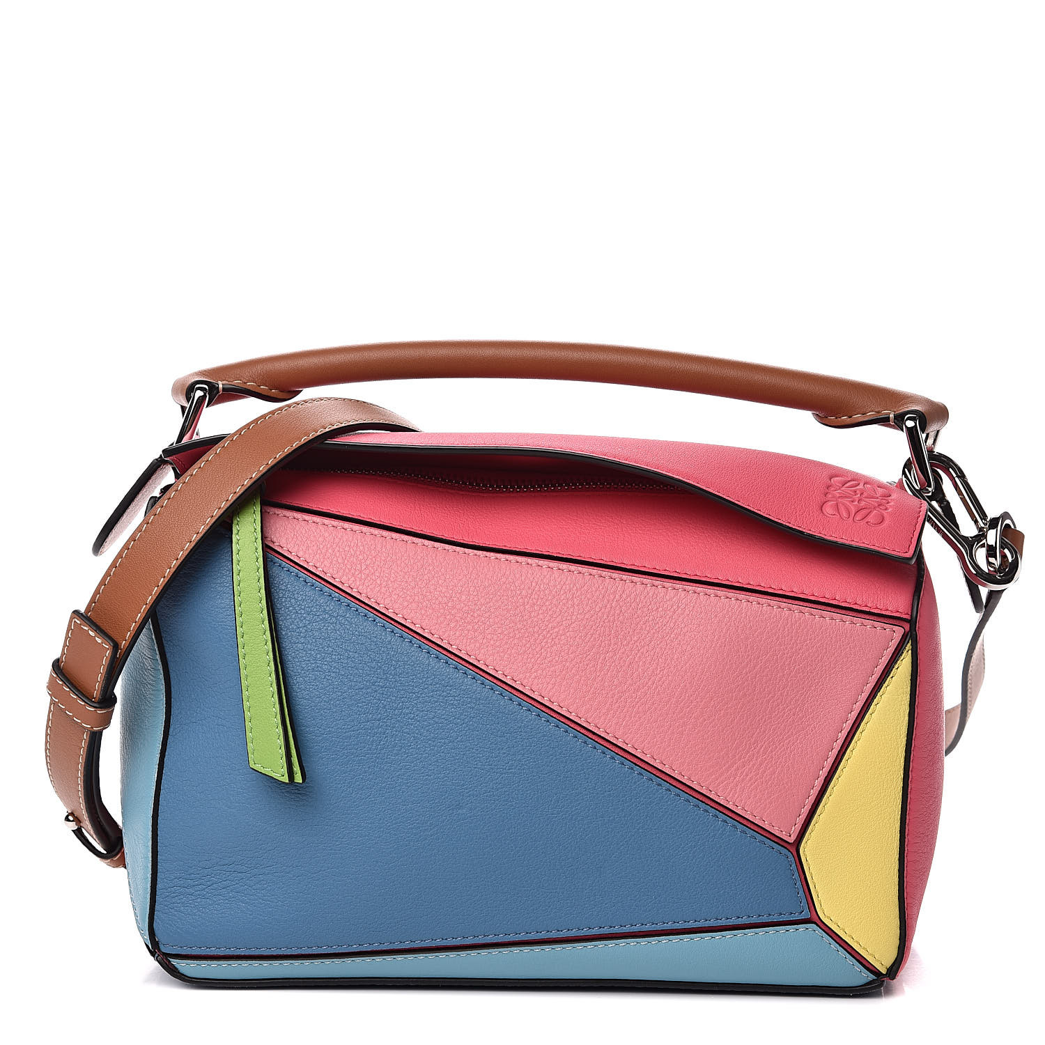 LOEWE Calfskin Small Puzzle Bag Tan Multicolor 516809