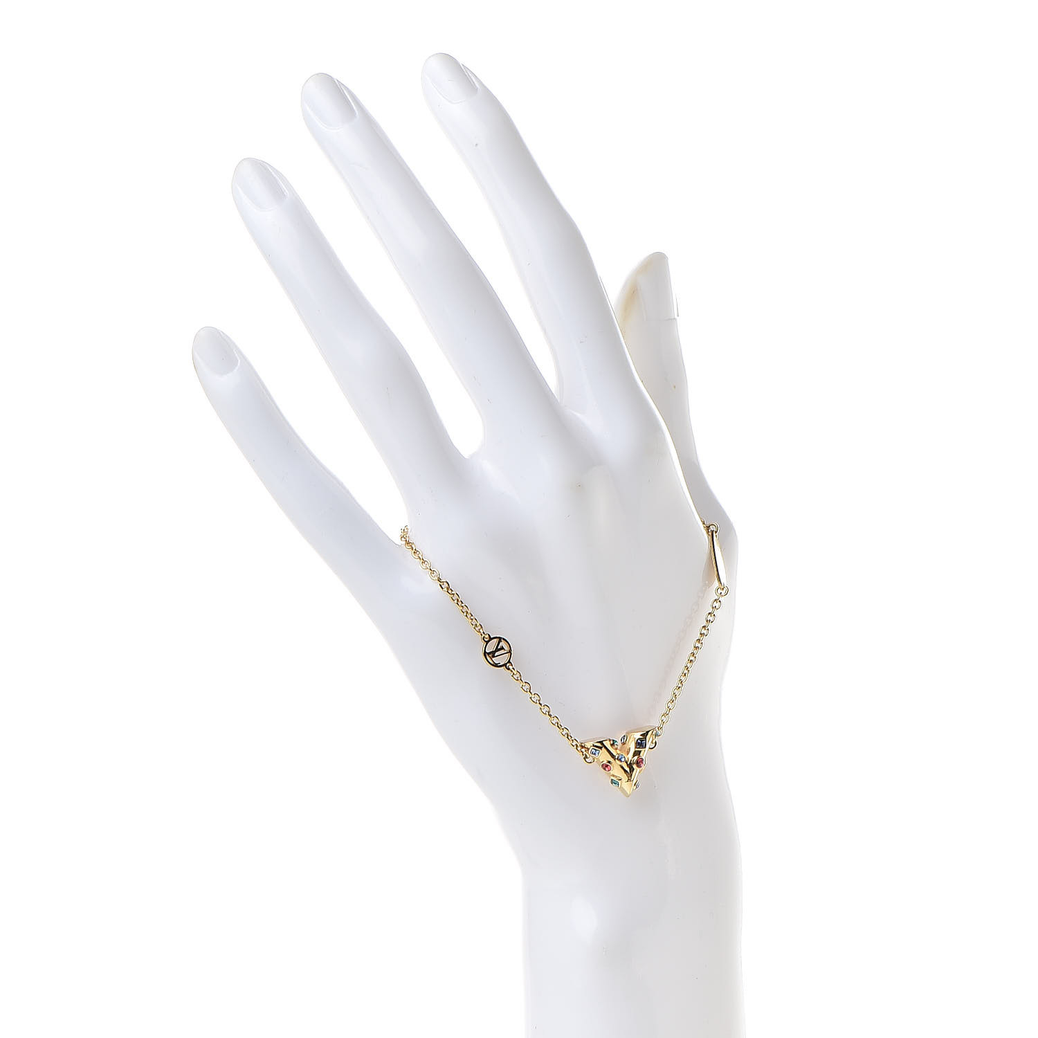 LOUIS VUITTON Crystal Essential V Planète Supple Bracelet Gold 507327