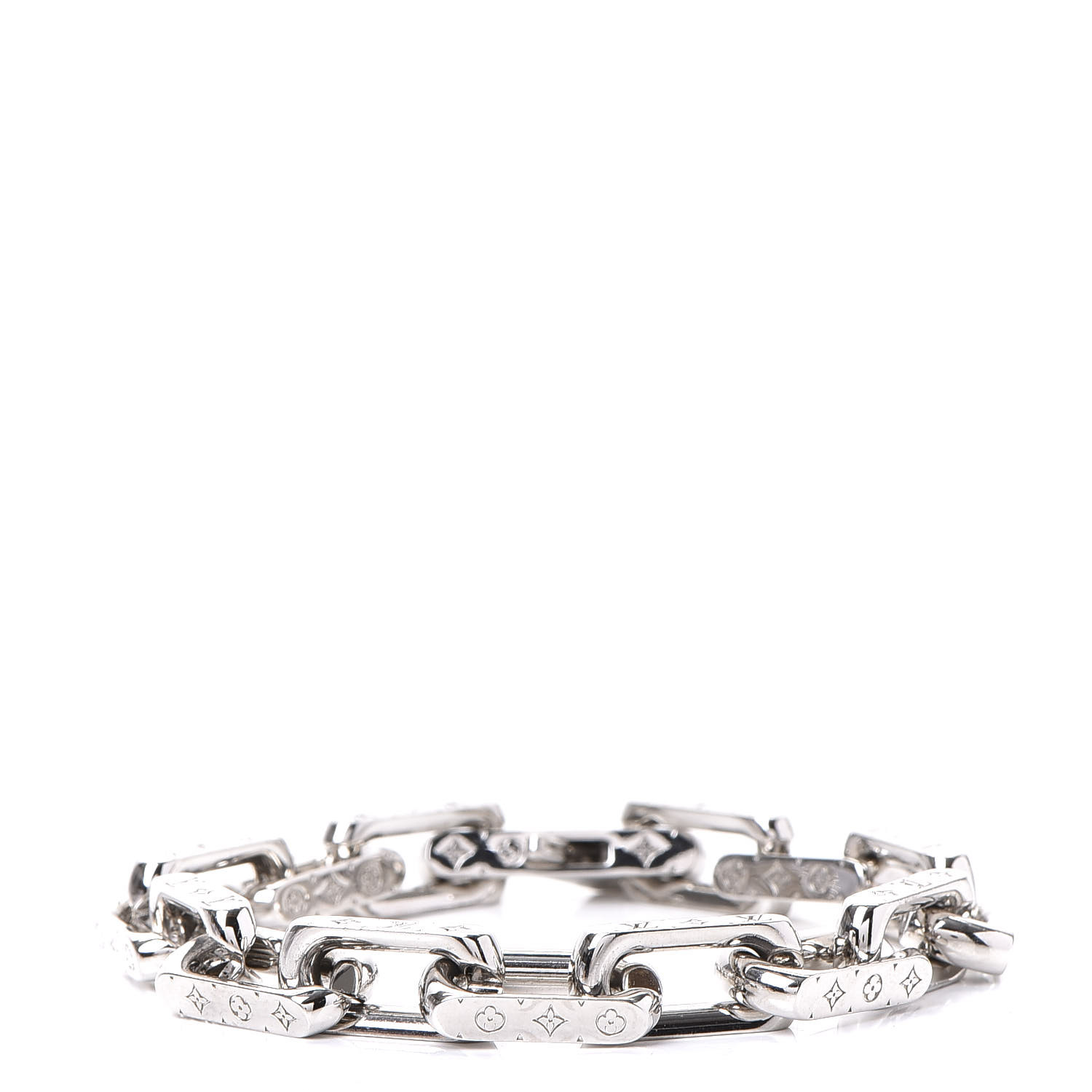 Monogram Chain Link Bracelet Silver