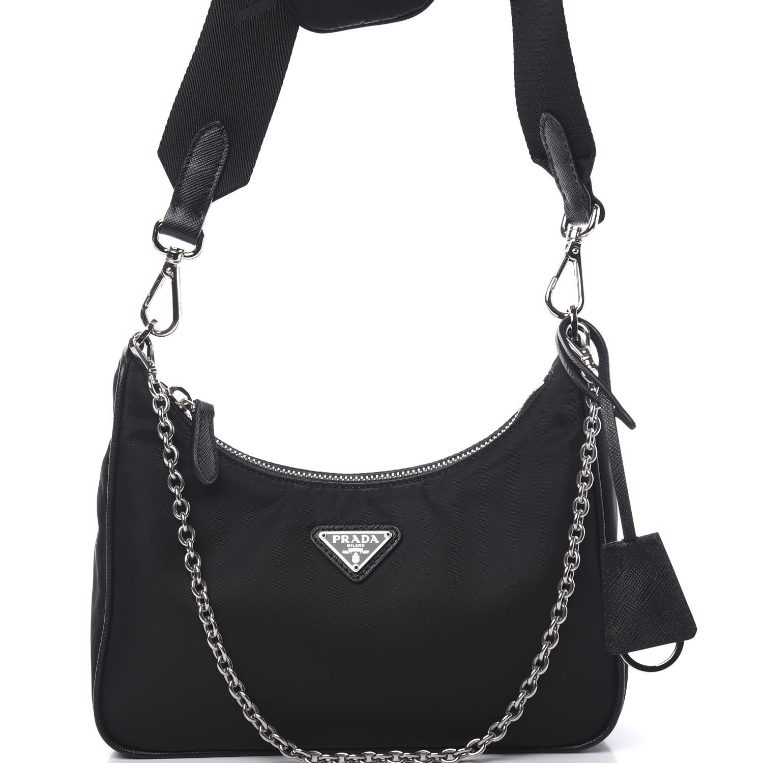 PRADA Nylon Re-Edition 2005 Shoulder Bag Black 593809