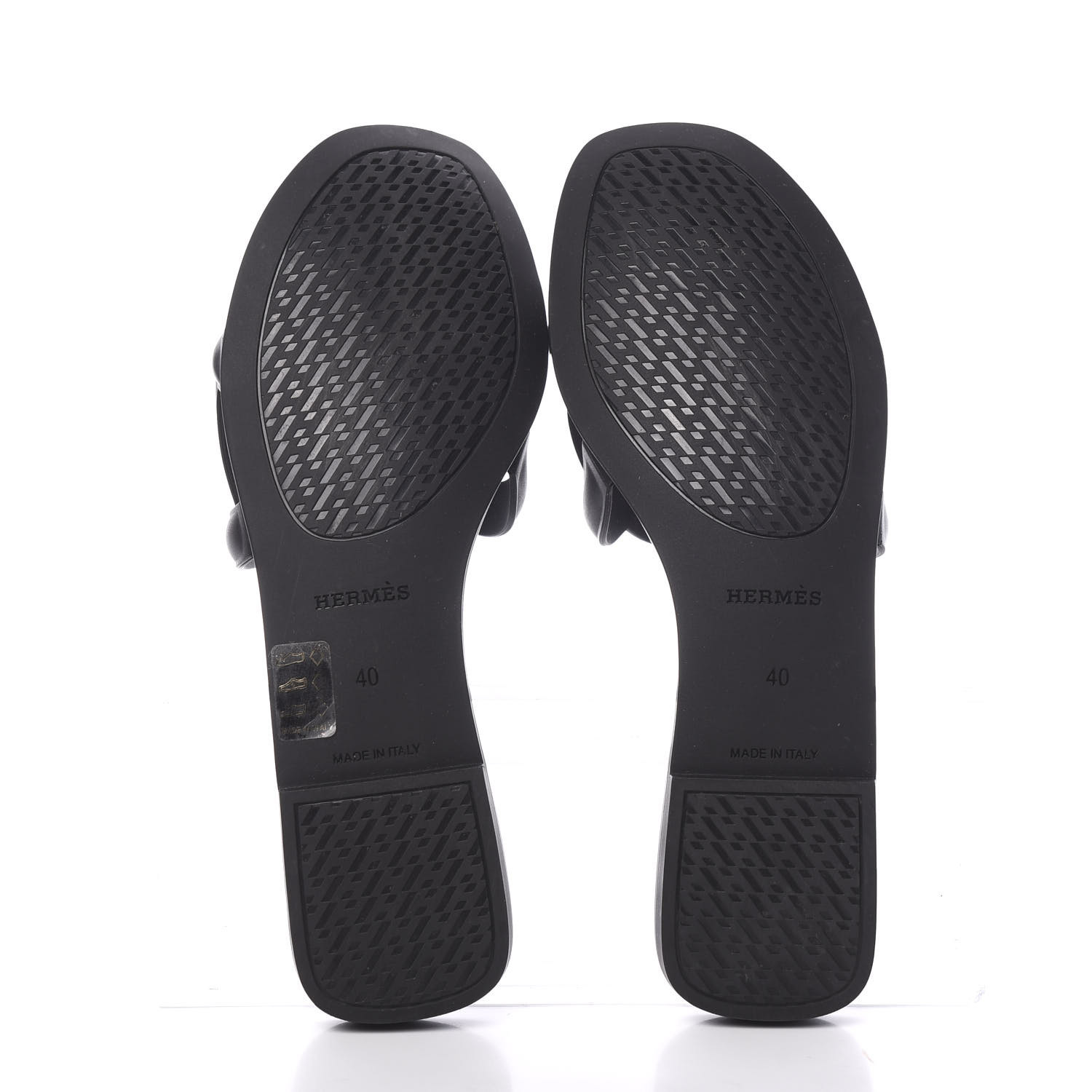 HERMES Rubber Aloha Sandals 40 Black 594064 | FASHIONPHILE