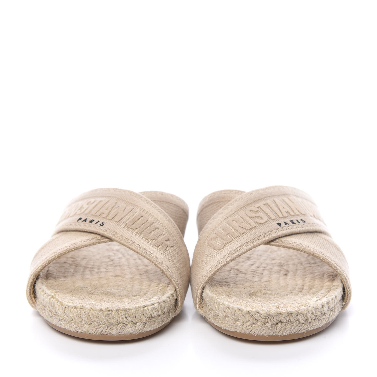 dior granville embroidered cotton espadrille slides