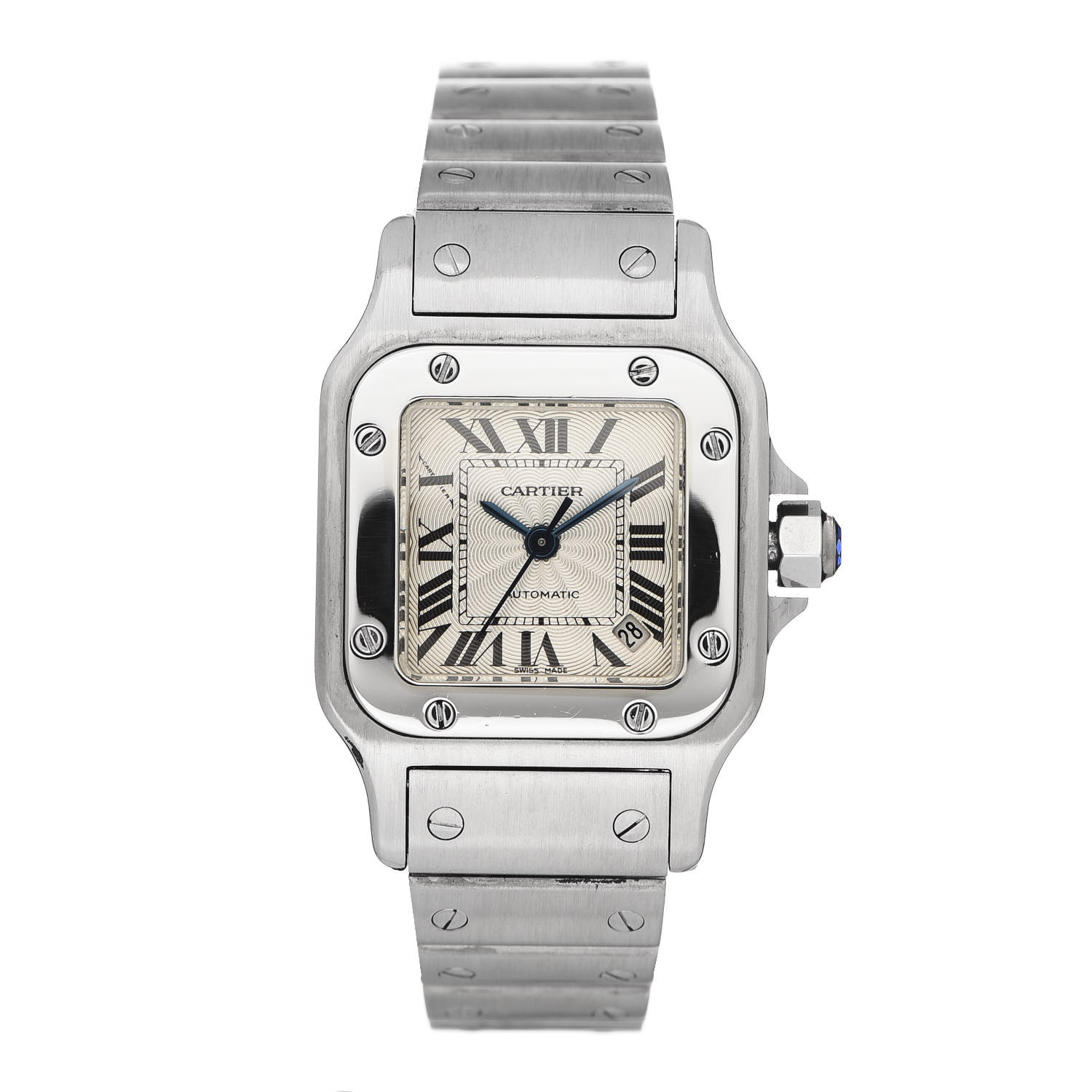 cartier stainless steel 24mm santos de cartier galbee watch