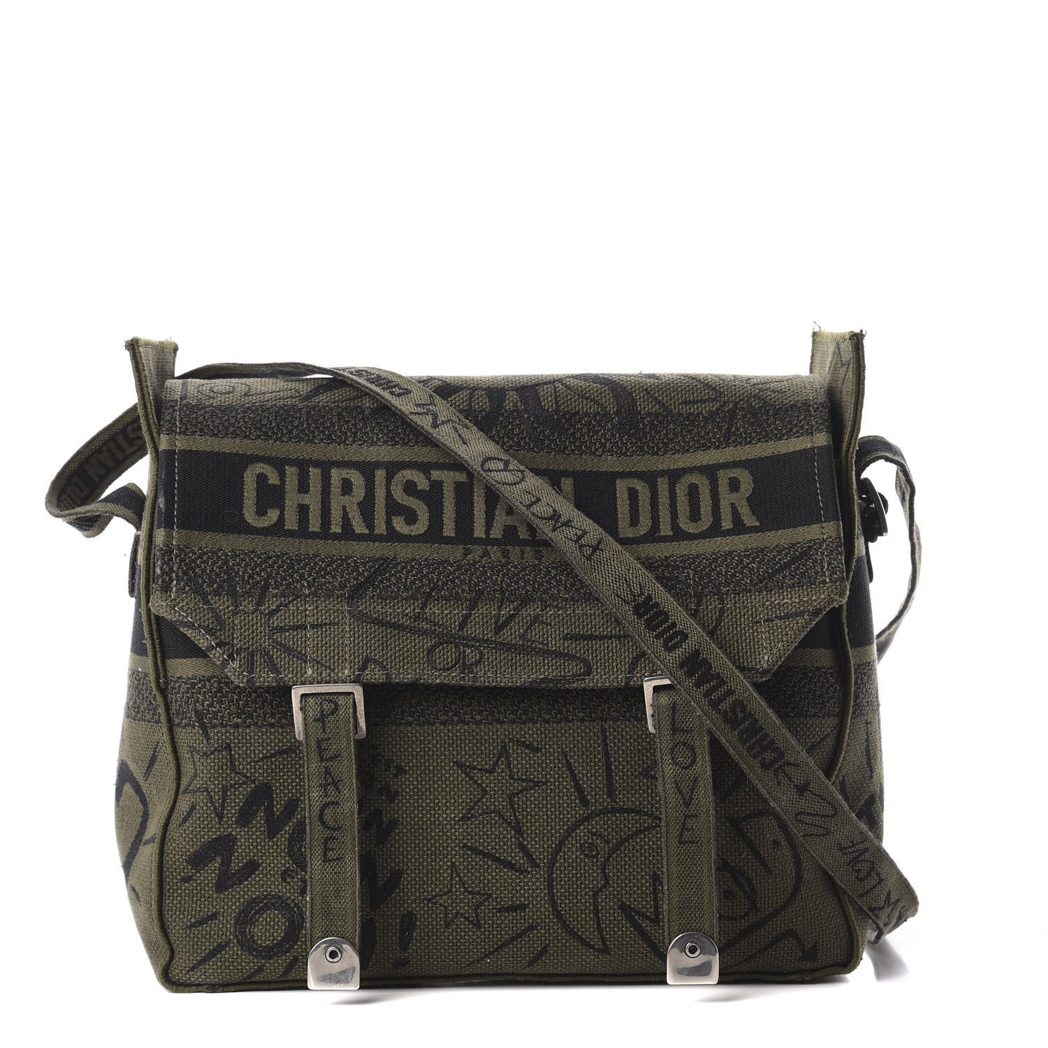 diorcamp messenger bag in embroidered canvas