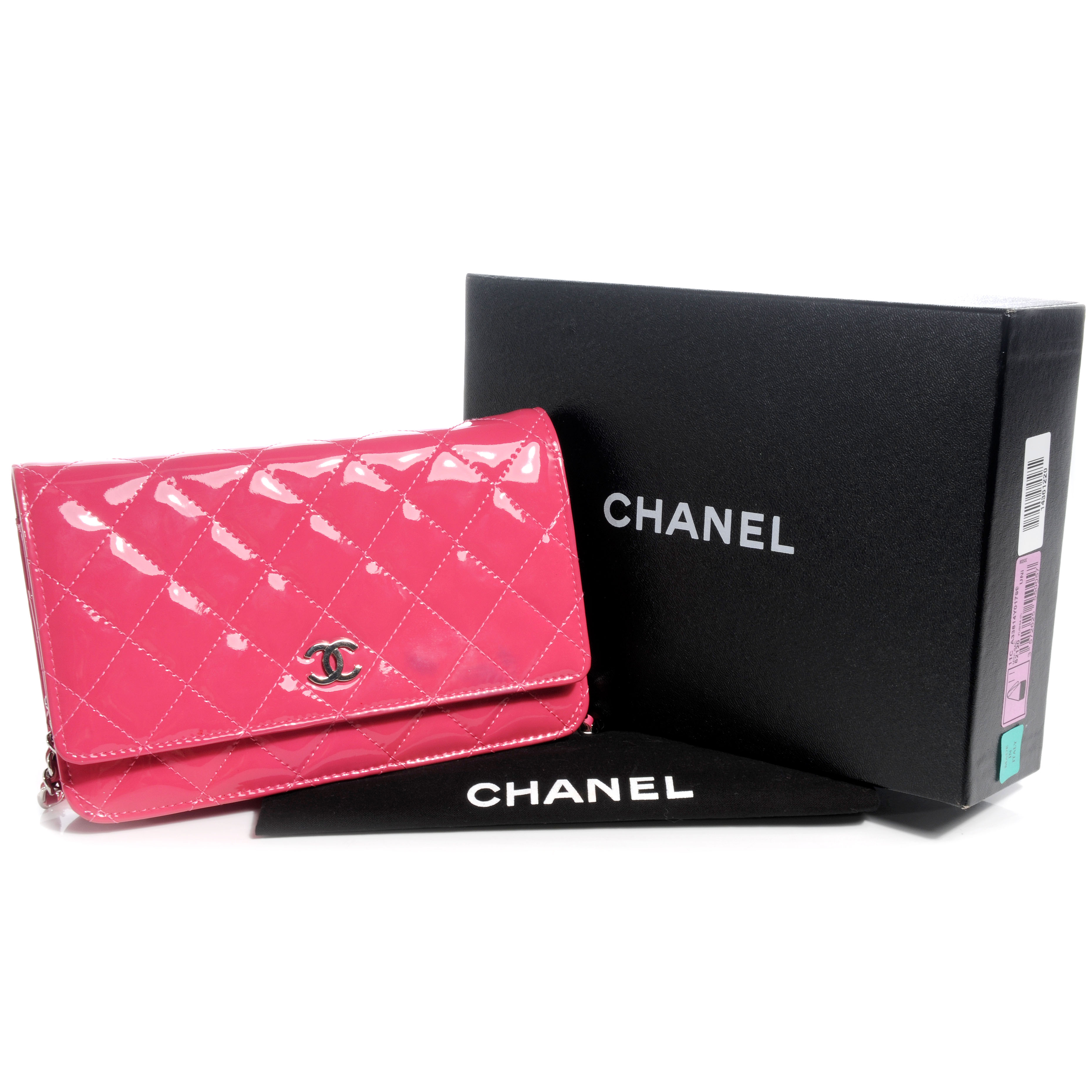 CHANEL Patent Wallet on Chain Pink 58601 | FASHIONPHILE