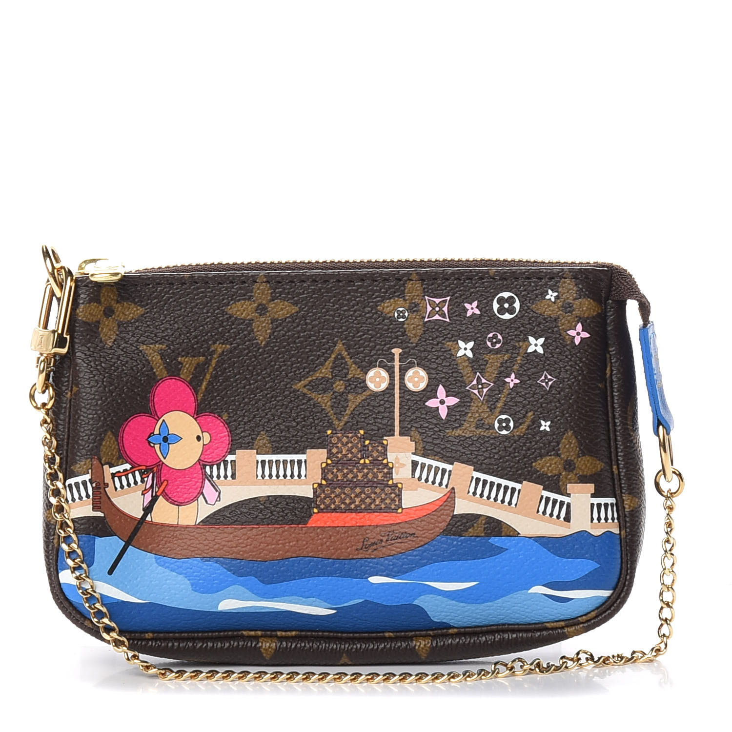 LOUIS VUITTON Monogram 2019 Christmas Animation Mini Venice Pochette