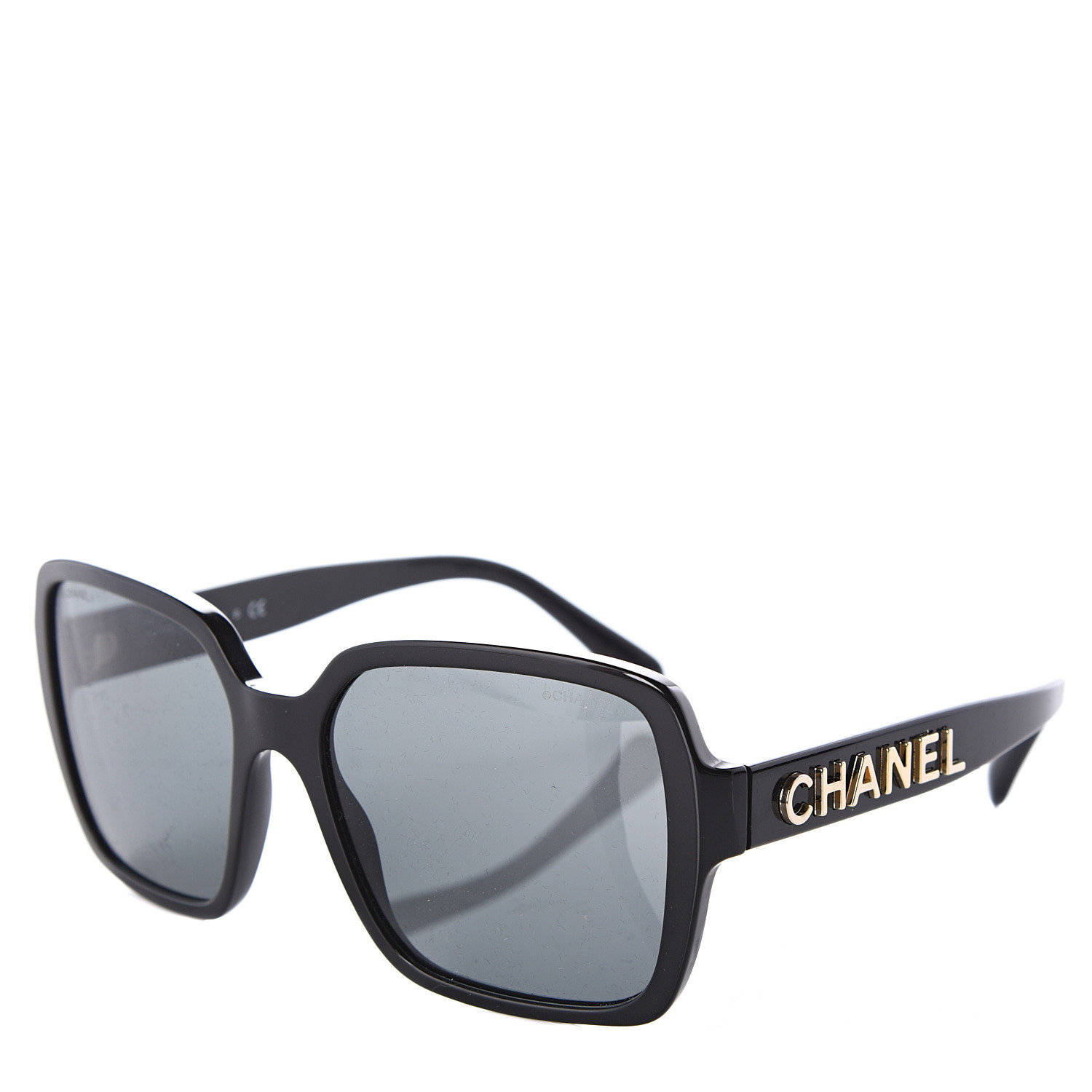 CHANEL Acetate Polarized Square Sunglasses 5408 Black 542971 | FASHIONPHILE