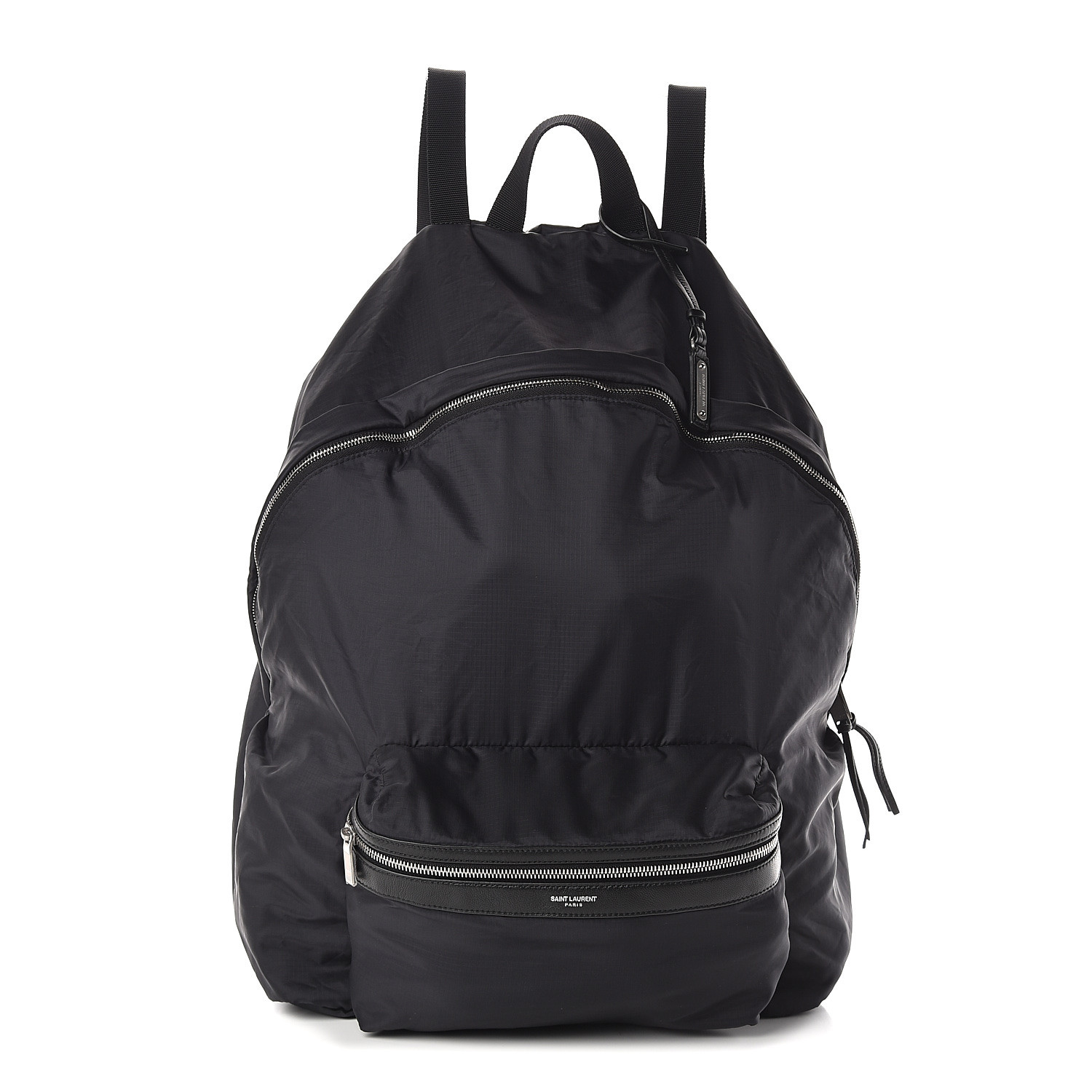SAINT LAURENT Nylon City Fold Up Backpack Belt Bag Black 543884