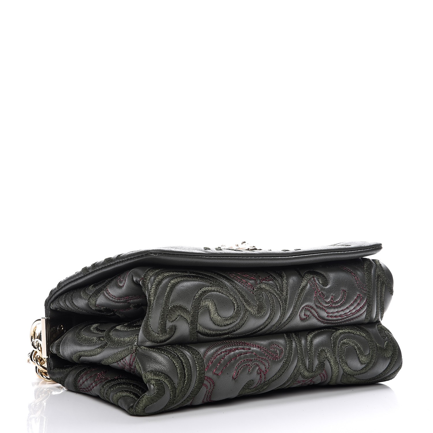 versace embroidered baroque shoulder bag