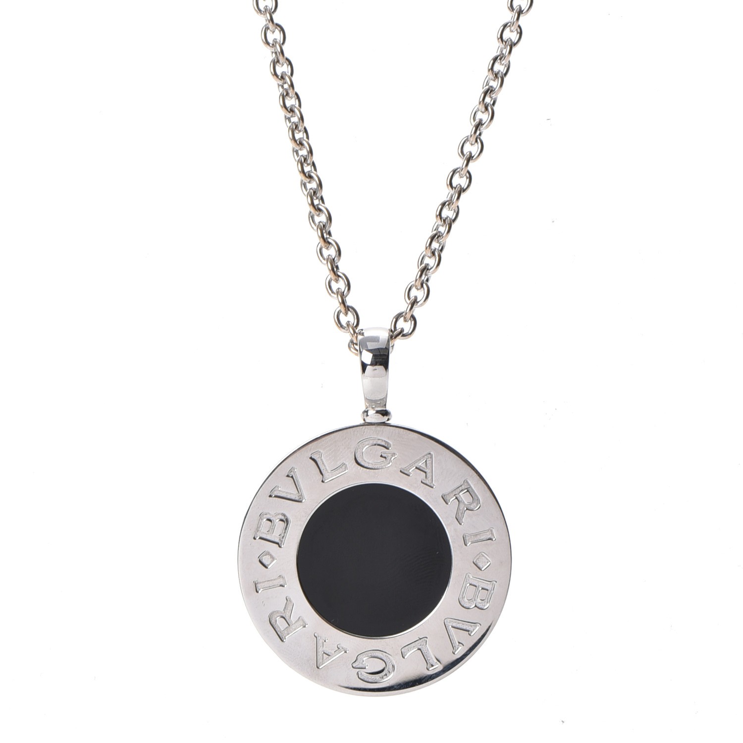 bvlgari necklace silver black