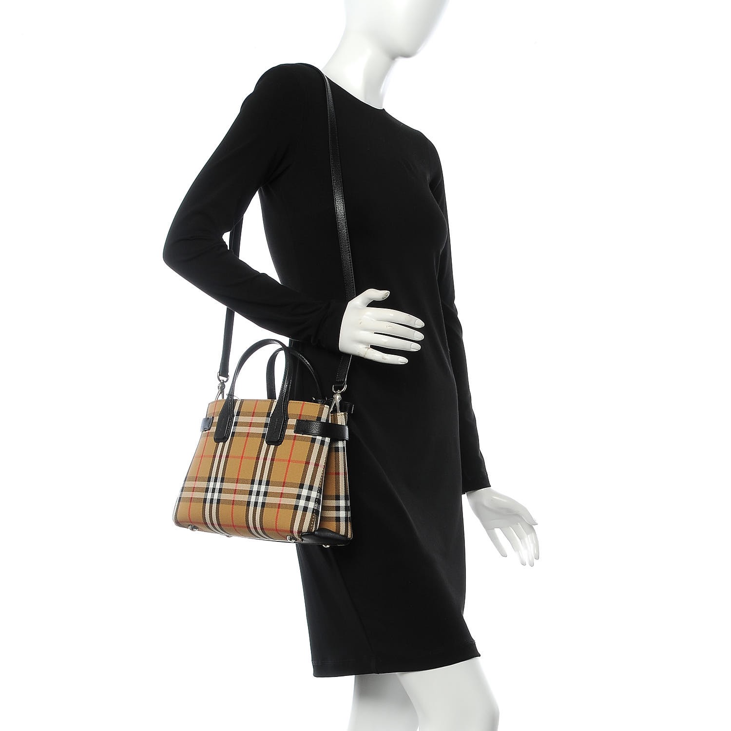the small banner in vintage check and leather