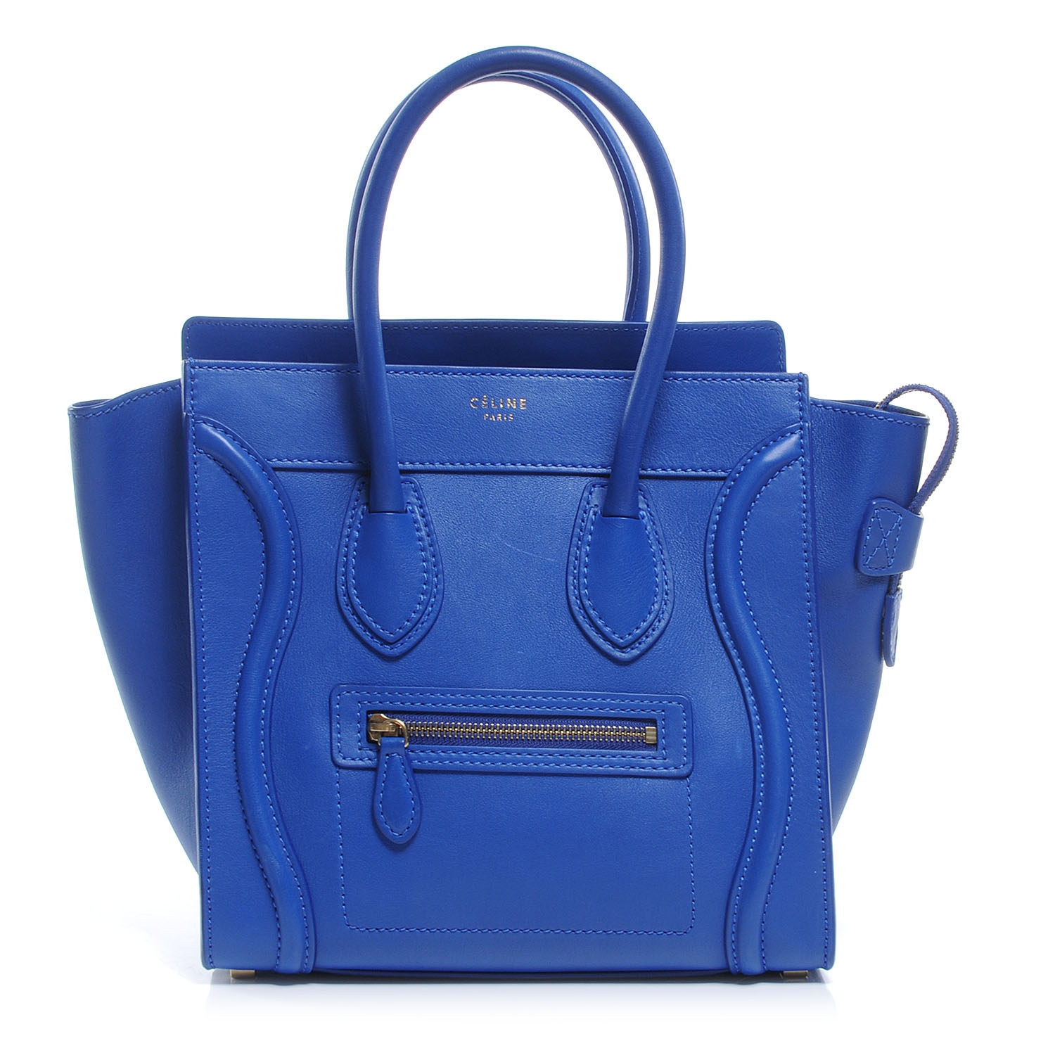 CELINE Smooth Leather Micro Luggage Bag Cobalt Royal Blue 49216