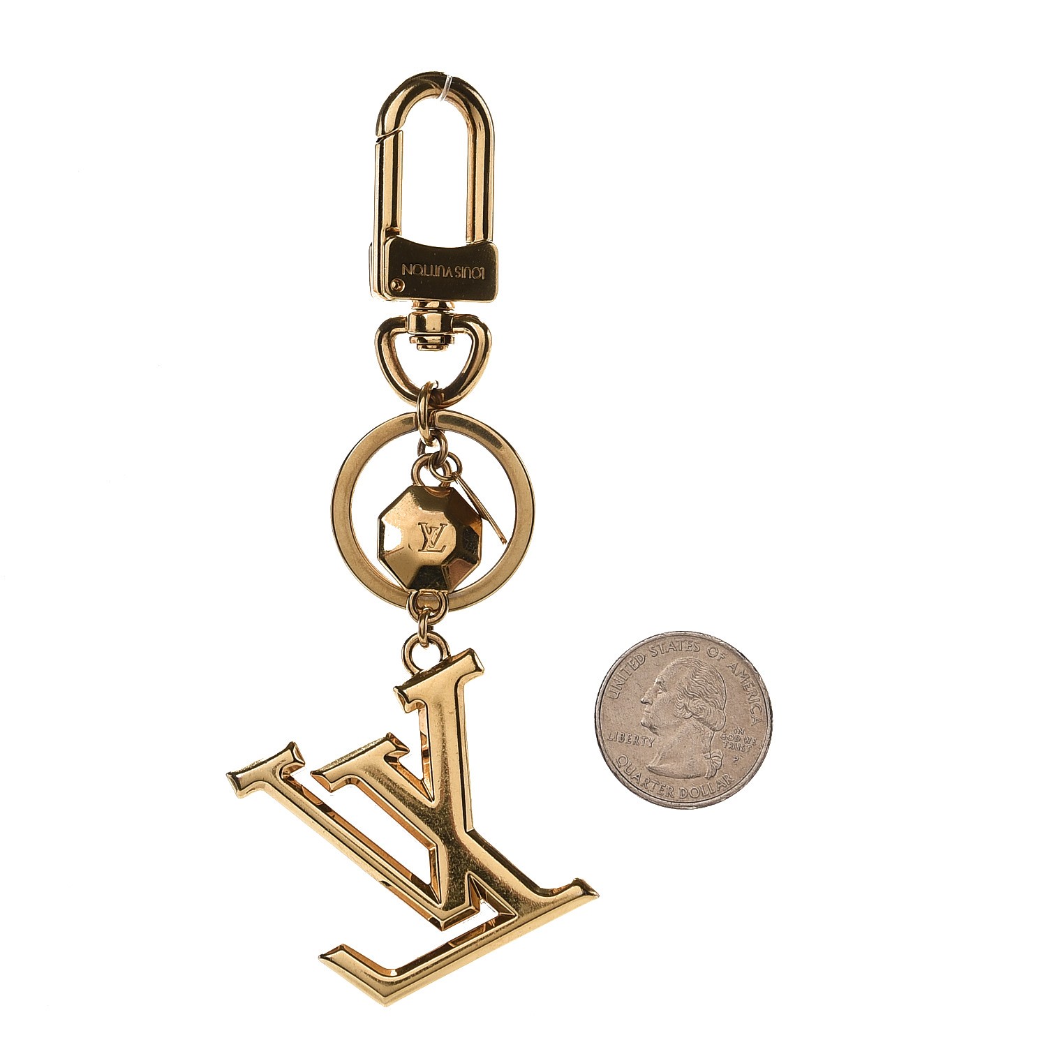 LOUIS VUITTON LV Facettes Bag Charm Key Holder Gold 236947