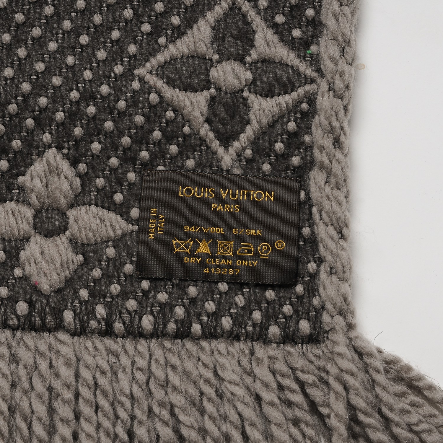 Louis Vuitton Verone Logomania Monogram Wool Scarf at 1stDibs