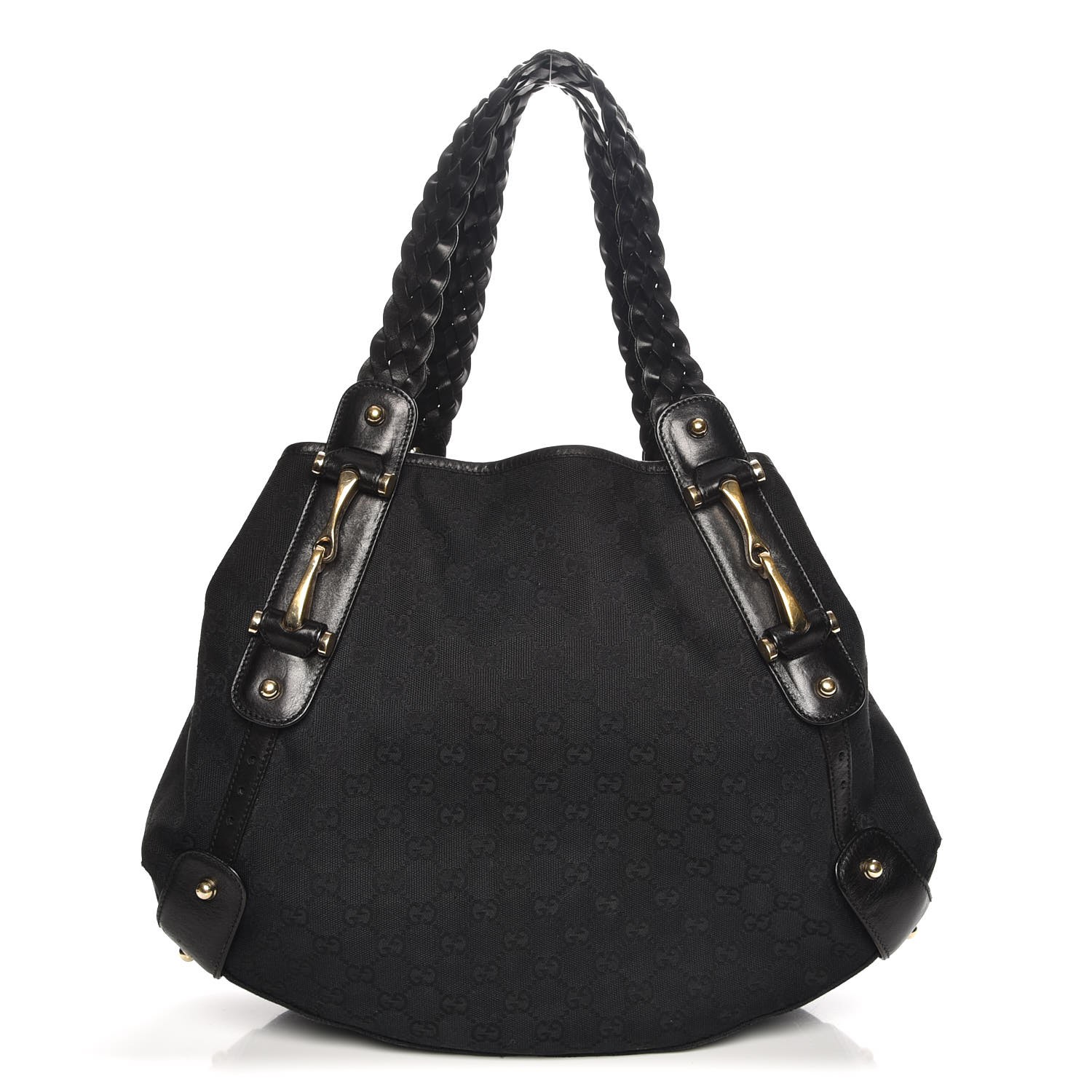 GUCCI Monogram Medium Pelham Shoulder Bag Black 228519