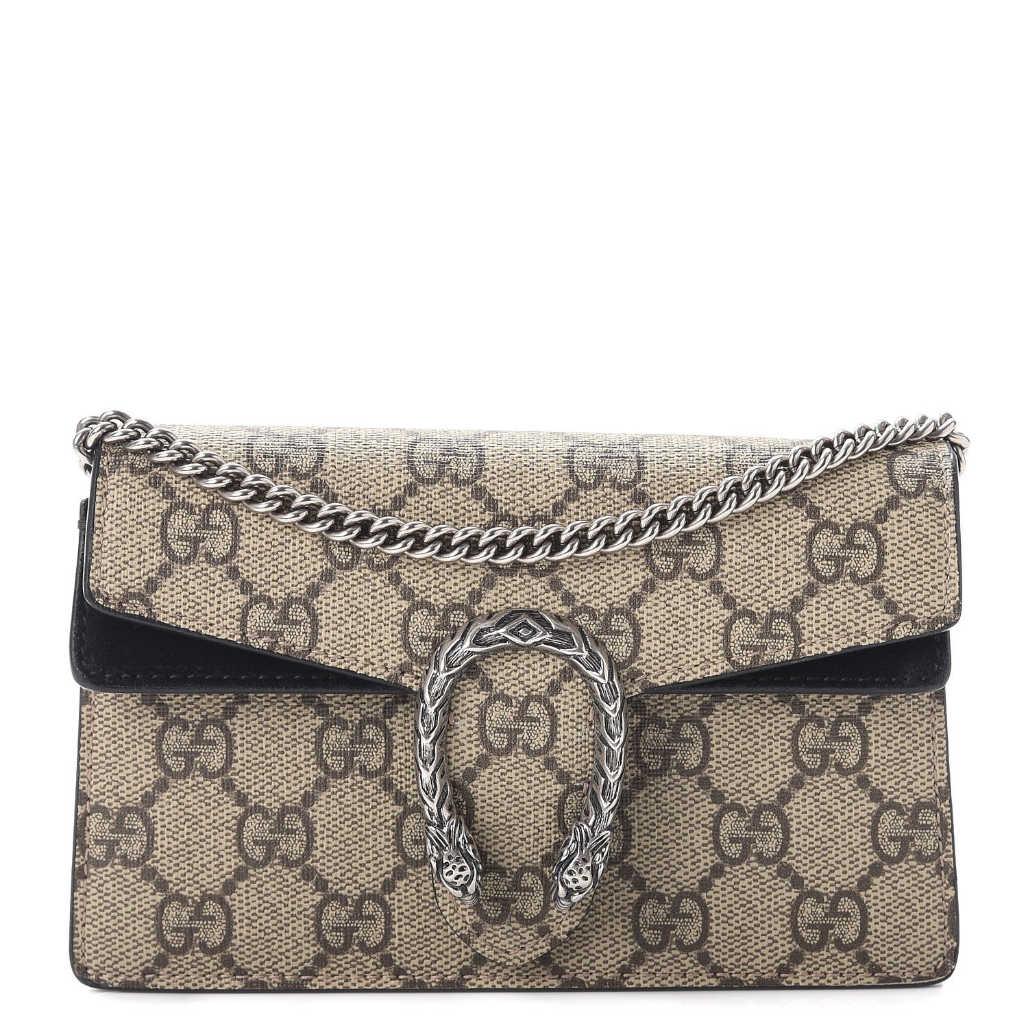 GUCCI GG Supreme Monogram Super Mini Dionysus Bag Black 261858