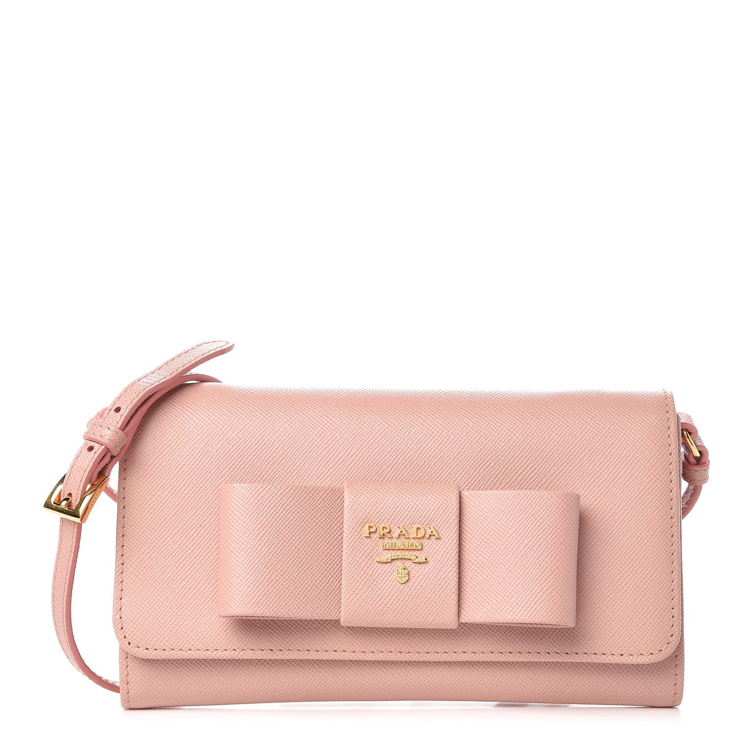 prada saffiano fiocco bow wallet