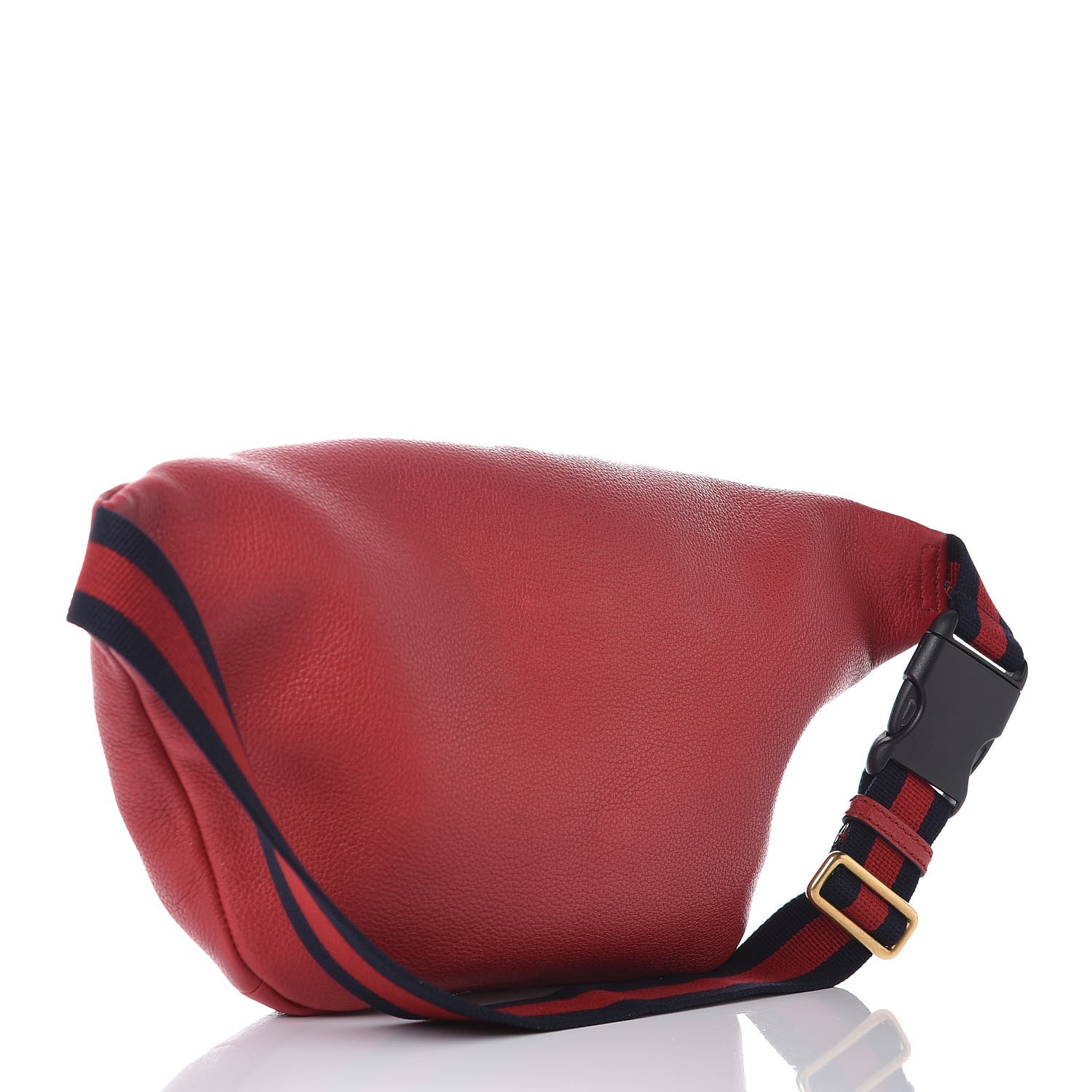 GUCCI Grained Calfskin Gucci Print Belt Bag Hibiscus Red 346179
