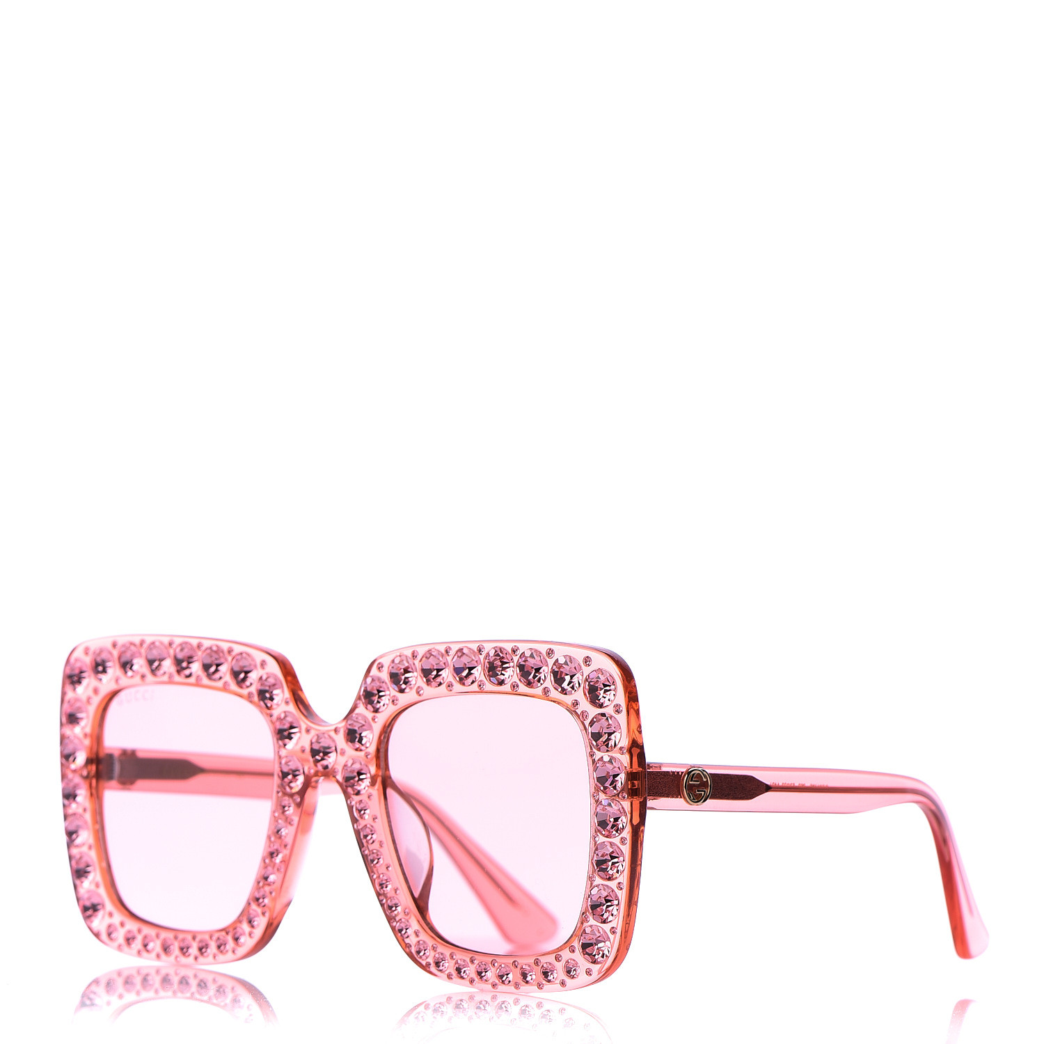 GUCCI Crystal Square Frame Sunglasses 
