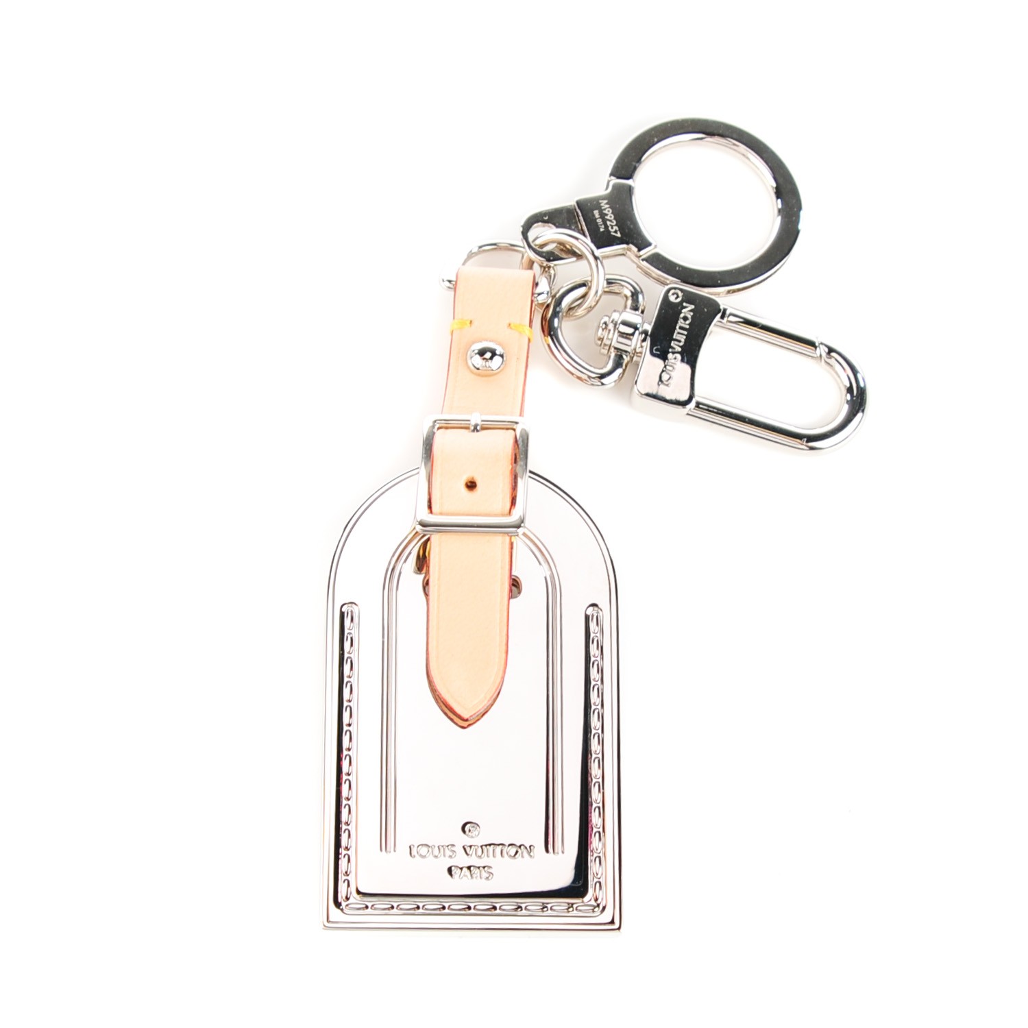 LOUIS VUITTON Metal Luggage Tag Key Holder Silver 131683