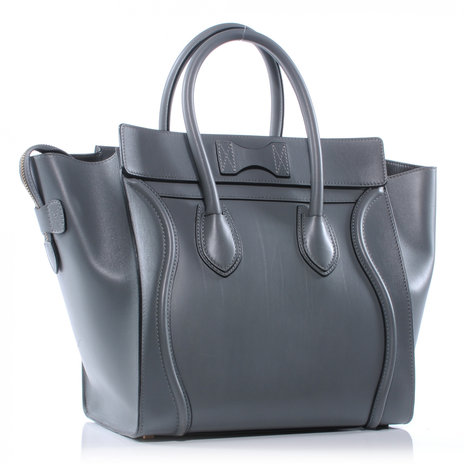 CELINE Palmelato Leather Mini Luggage Bag Grey 39901 | FASHIONPHILE