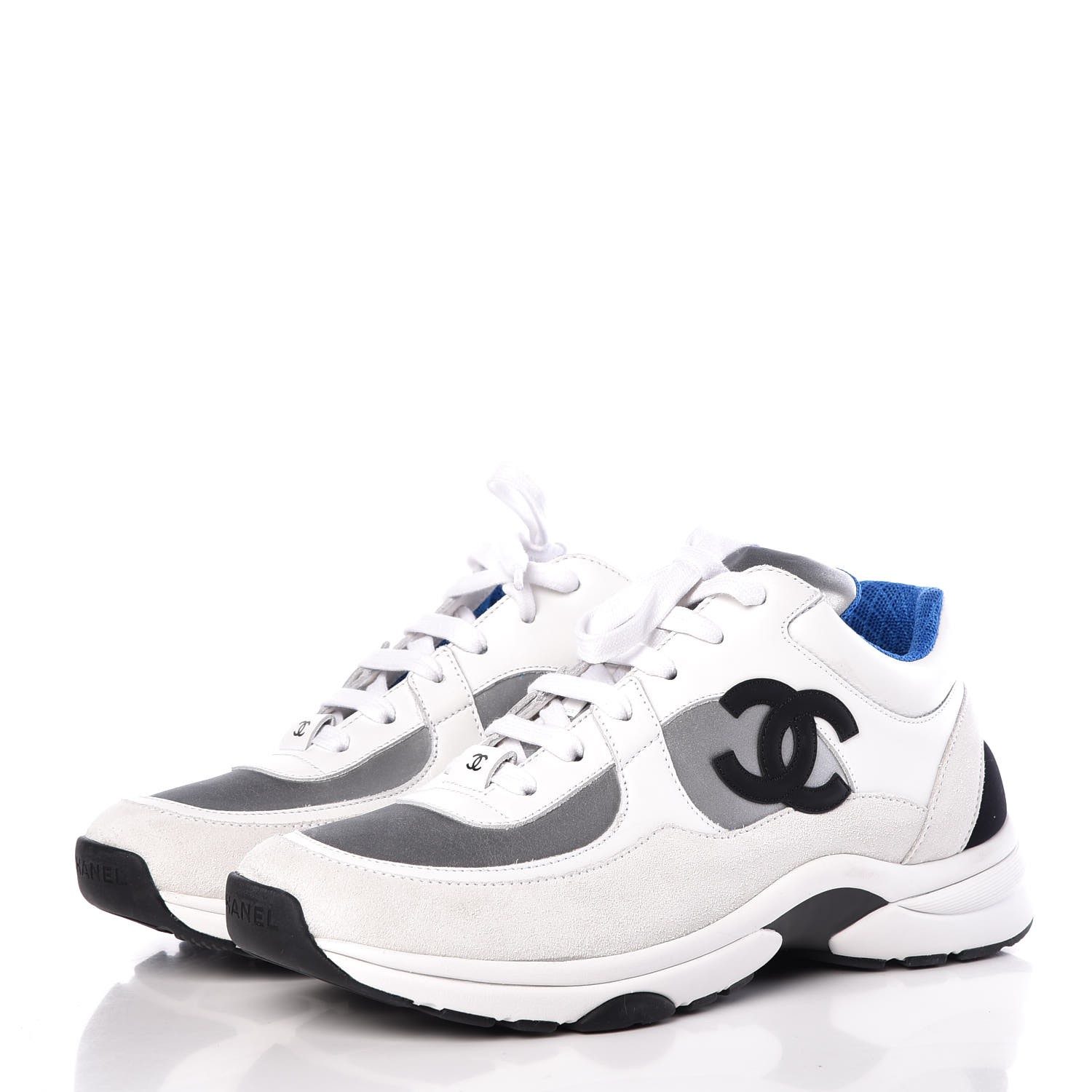 chanel calfskin womens logo sneakers