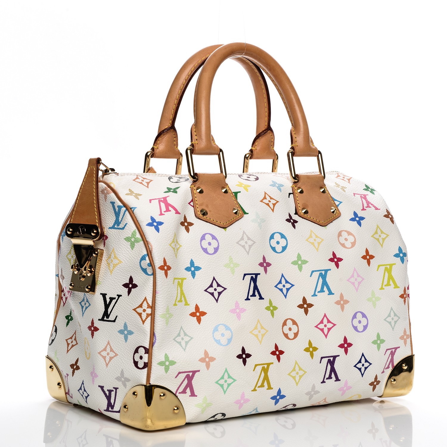 LOUIS VUITTON Multicolor Speedy 30 White 204023