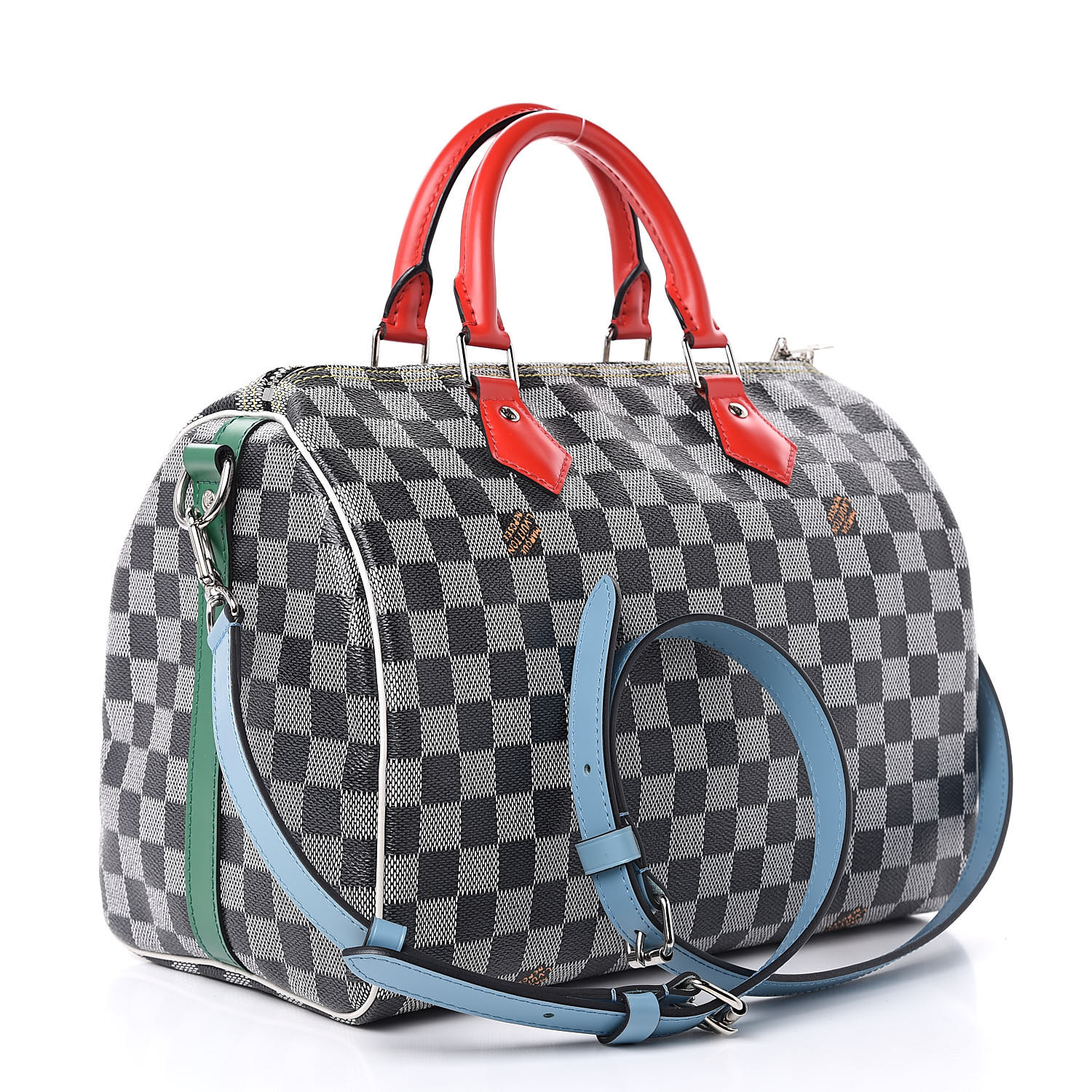 LOUIS VUITTON Damier Speedy Bandouliere 30 Black White 501079